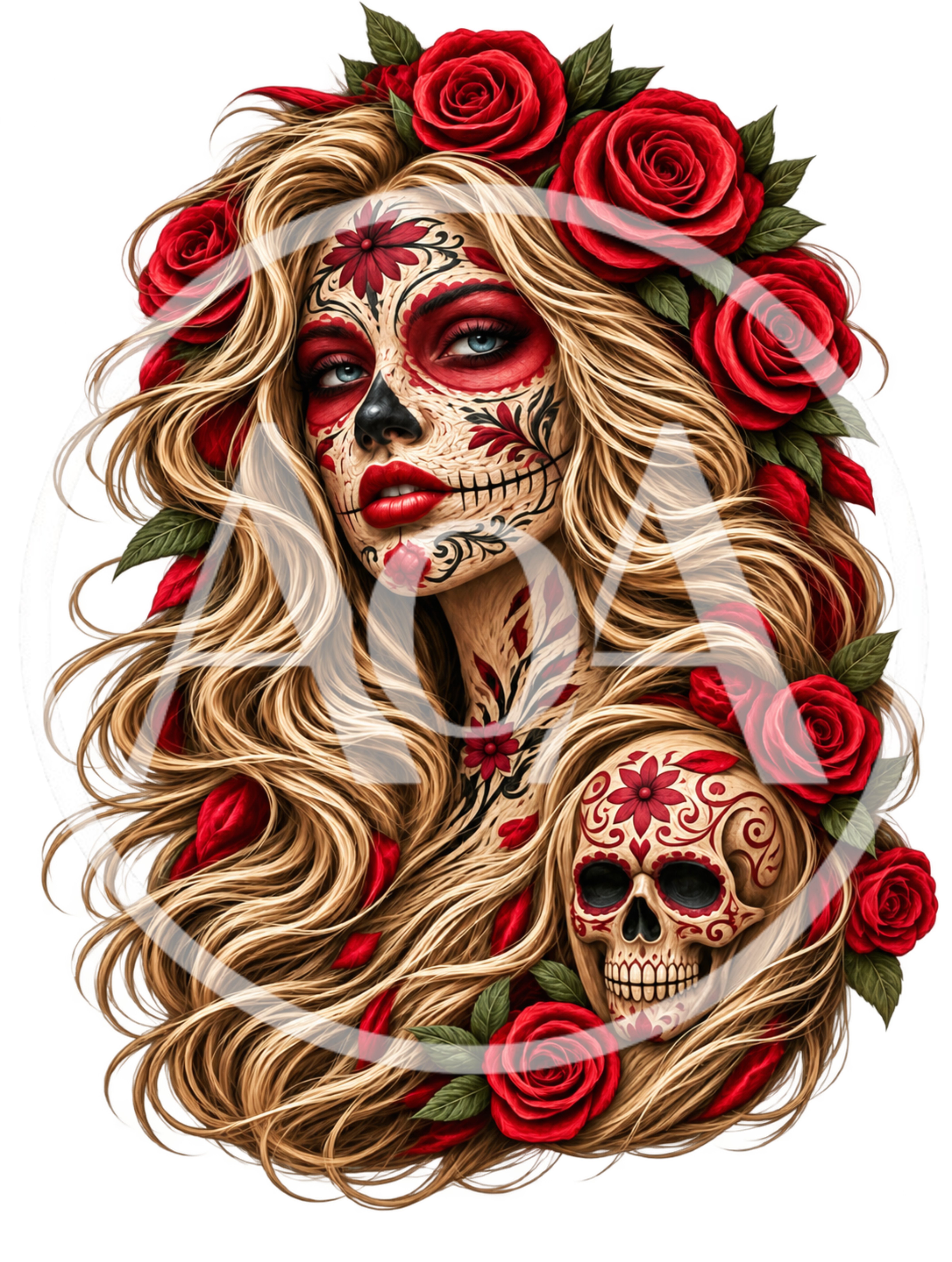 Day of the Dead Woman with Sugar Skull
