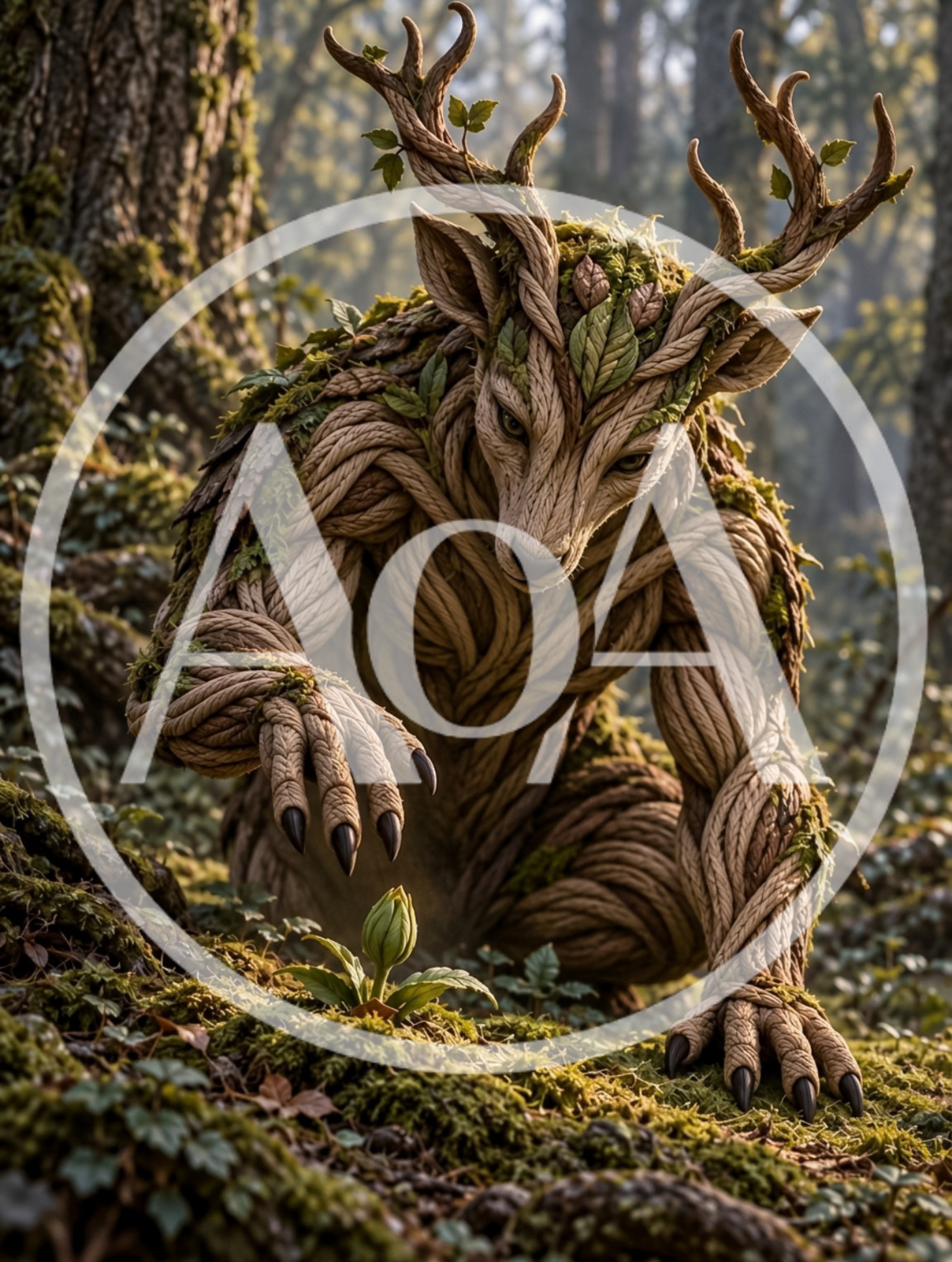Mythical Forest Guardian Creature Made Of Wood