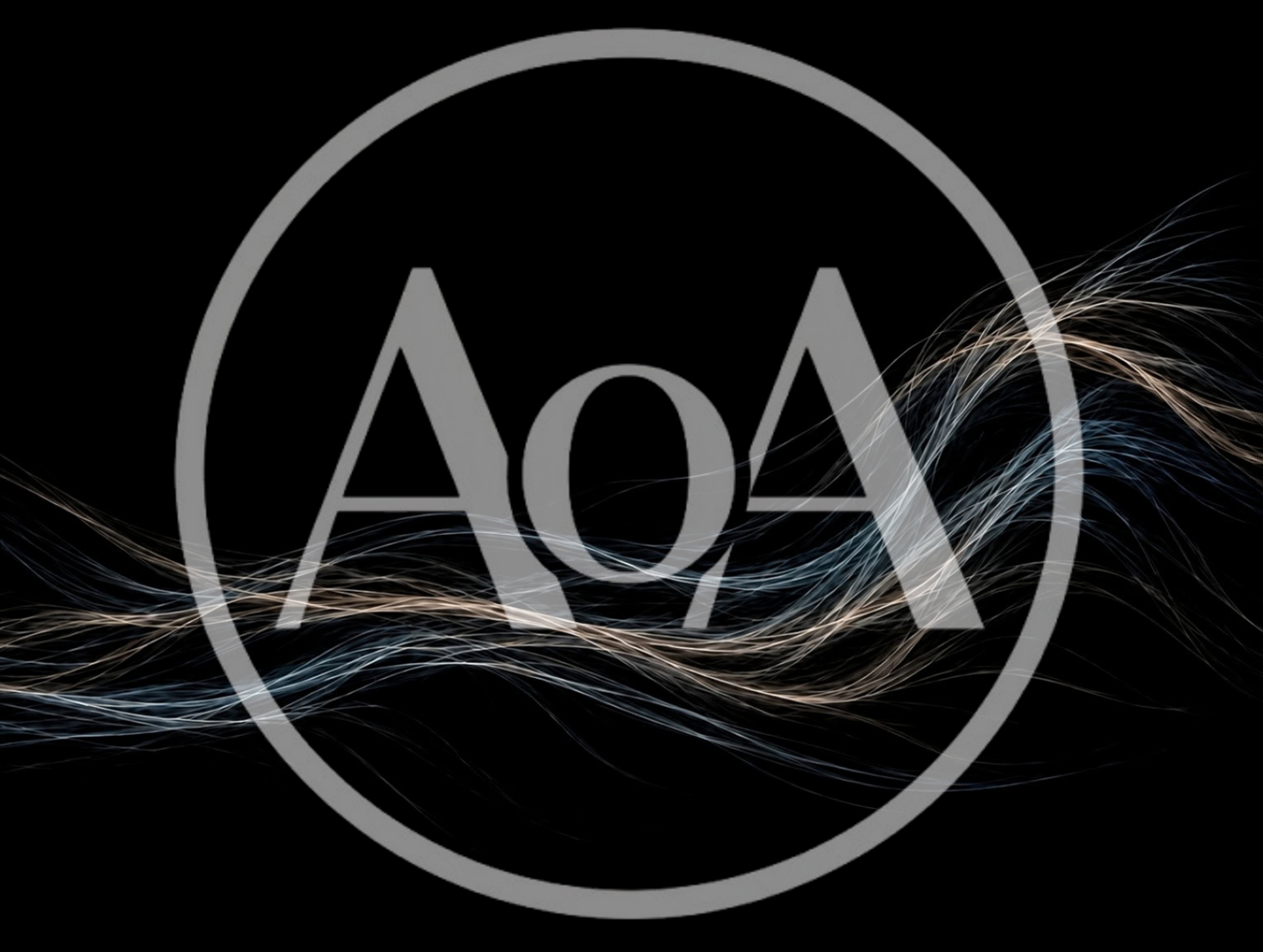 Abstract Flowing Light Trails On Black Background