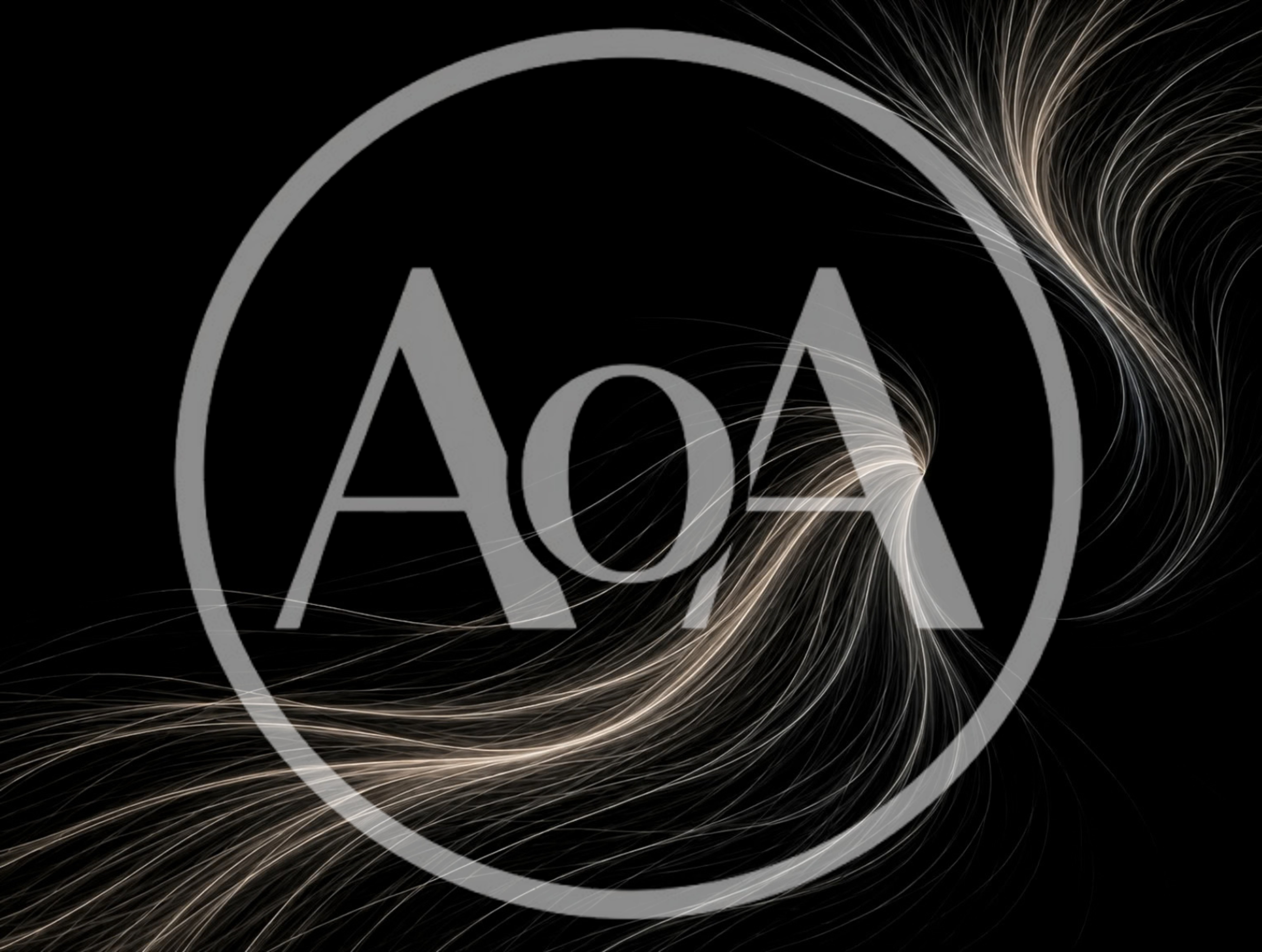 Abstract Flowing Light Trails On Black Background