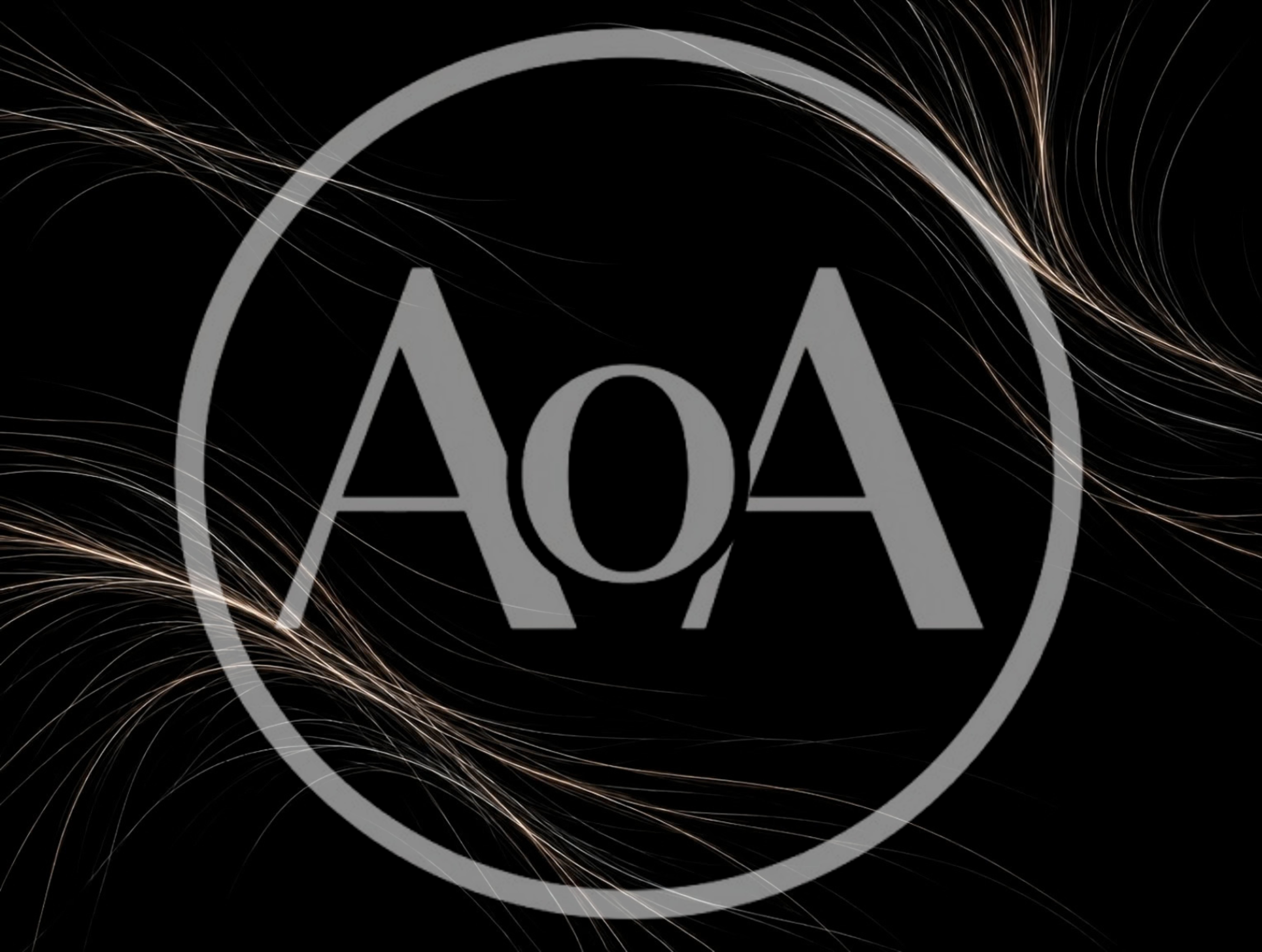 Abstract Flowing Light Lines On Black Background