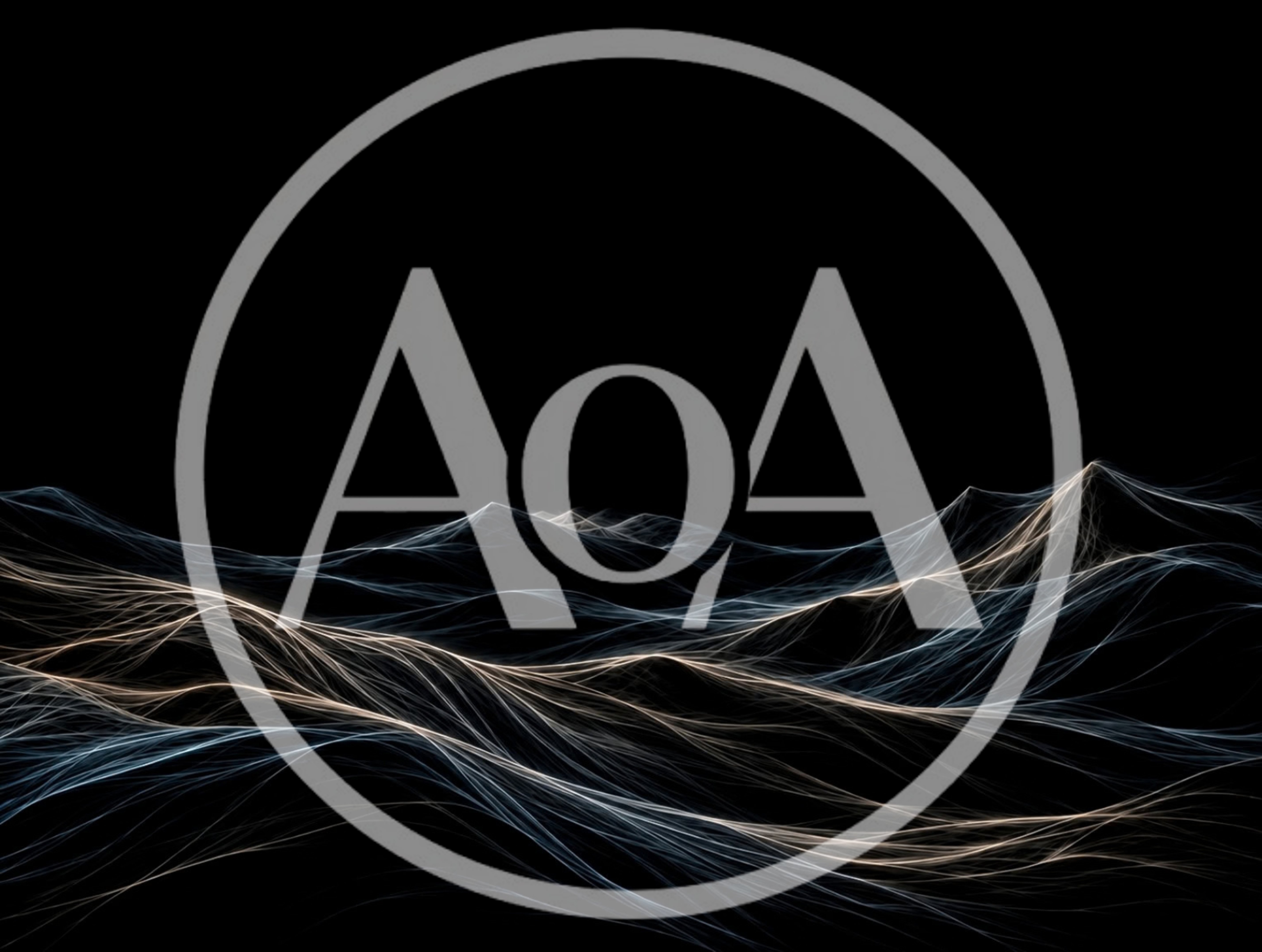 Abstract Digital Landscape With Flowing Light Waves