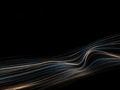 Abstract Flowing Light Streaks On Black Background