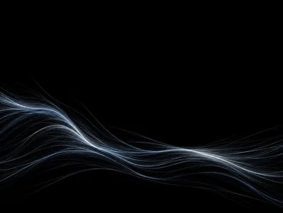 Abstract Flowing Light Lines On Black Background