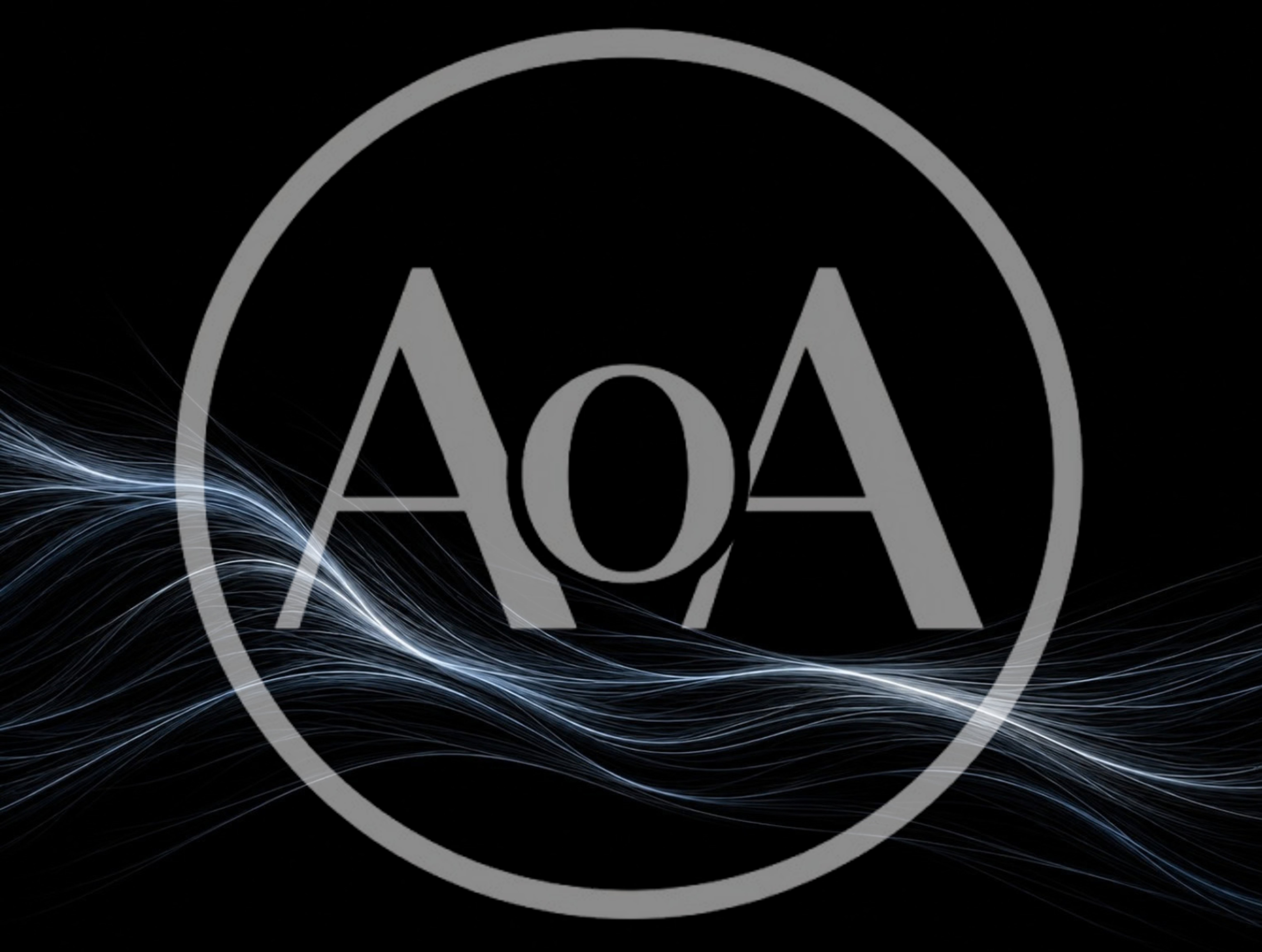 Abstract Flowing Light Lines On Black Background