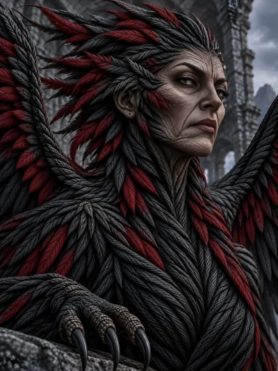 Harpy Creature With Feathers And Sharp Talons