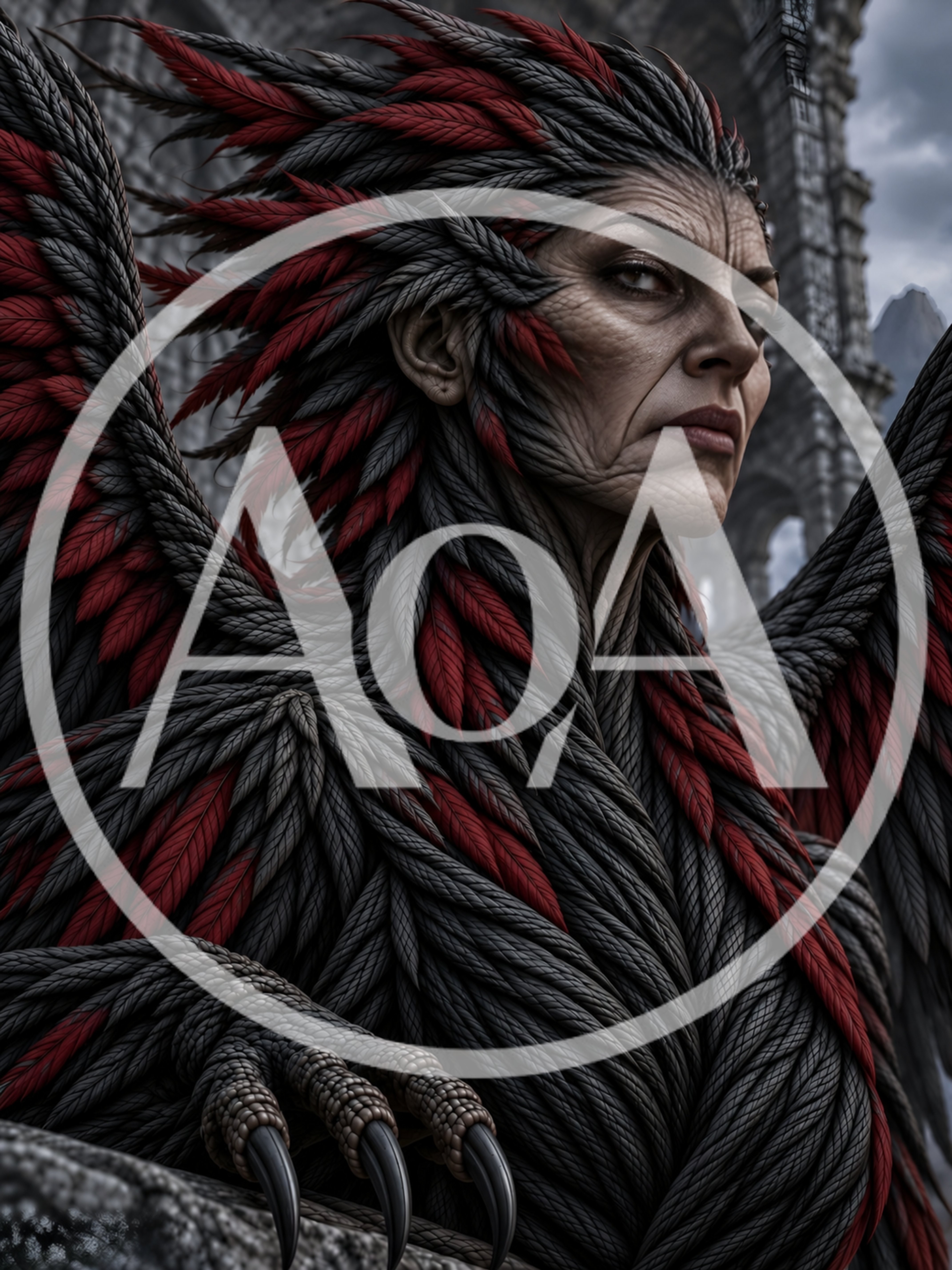 Harpy Creature With Feathers And Sharp Talons