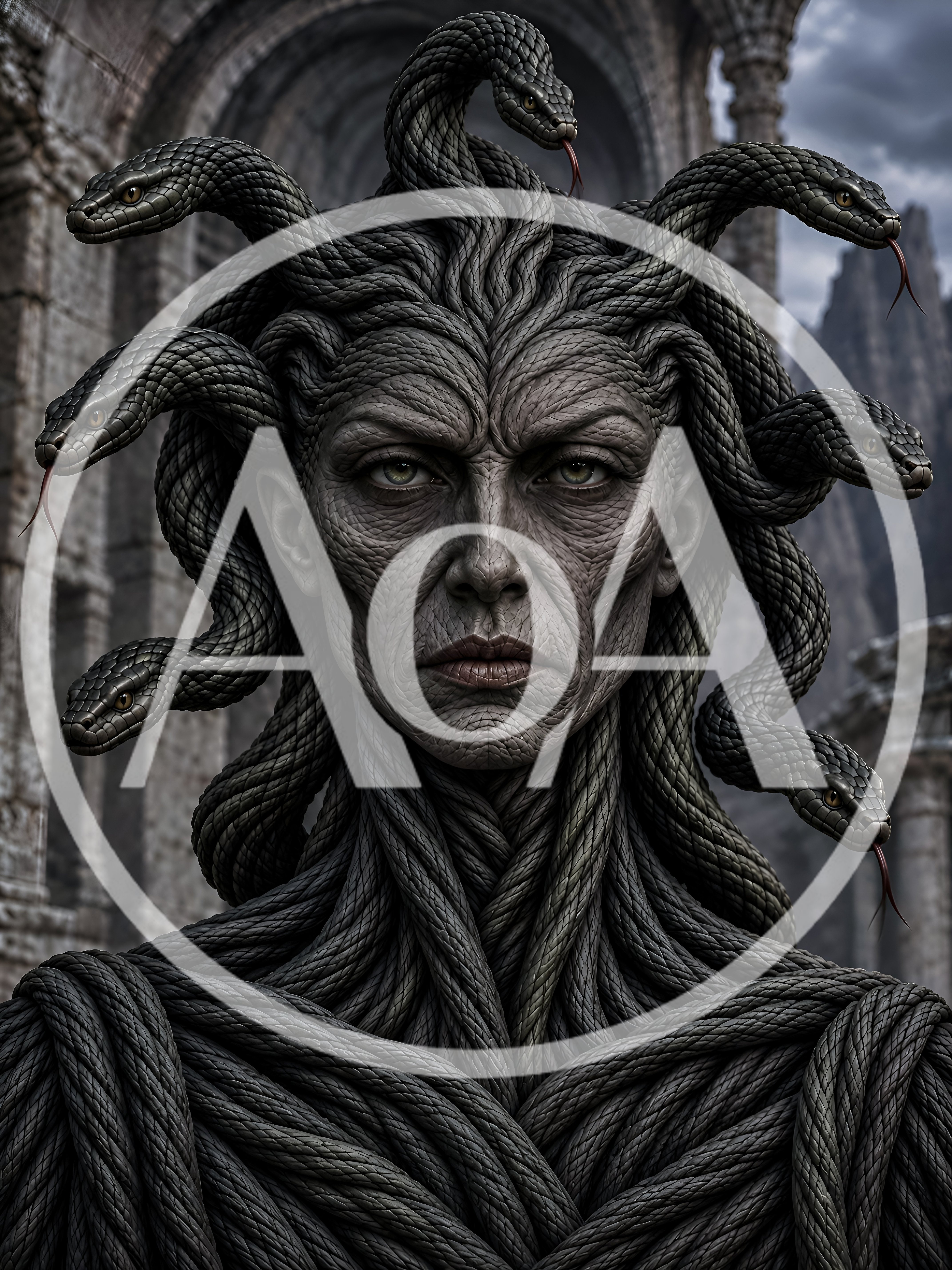 Medusa Gorgon Statue With Serpent Hair