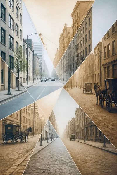 Historical Evolution Of Urban City Streetscapes