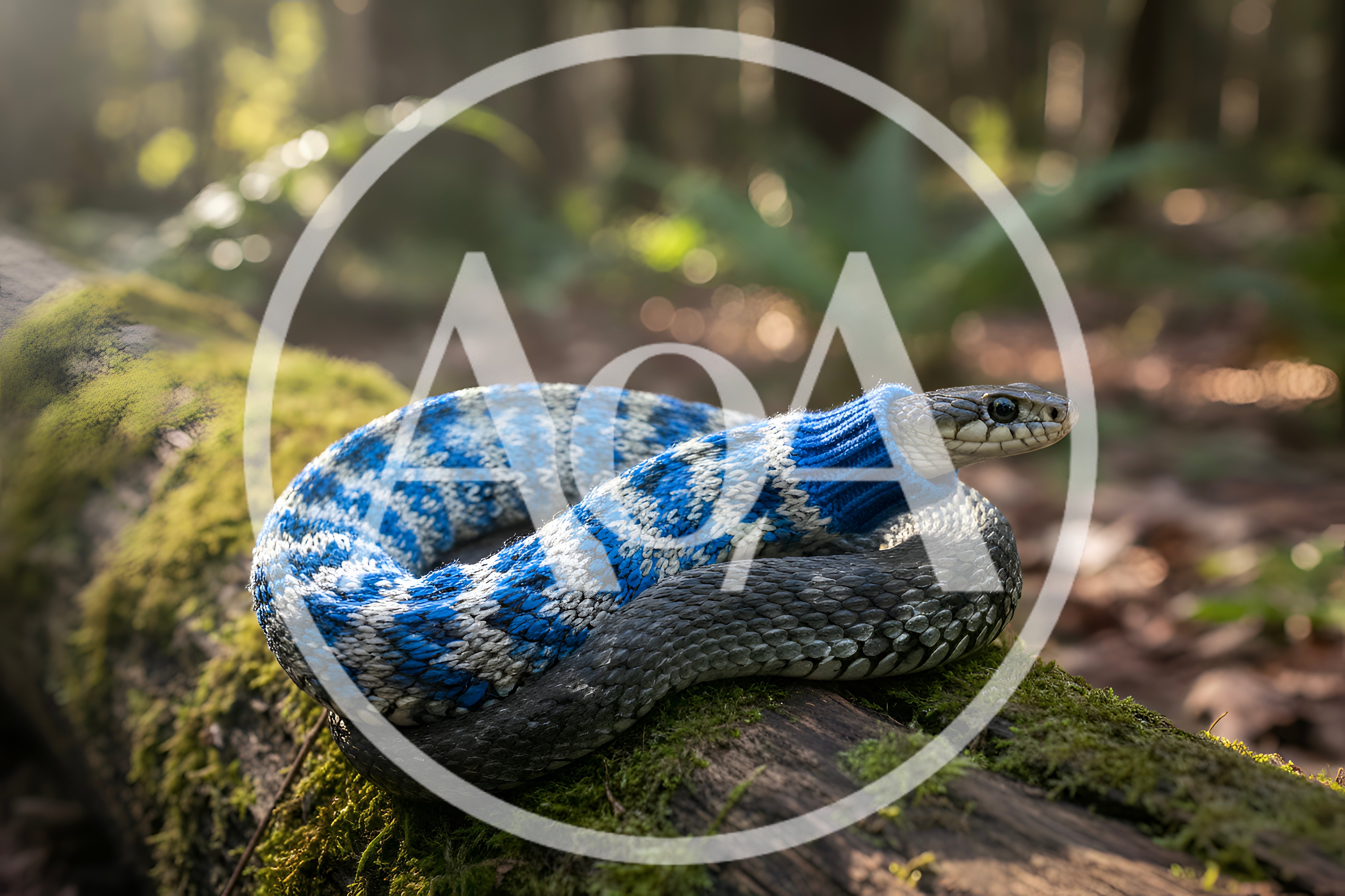 Snake Wearing A Blue And White Knitted Sweater