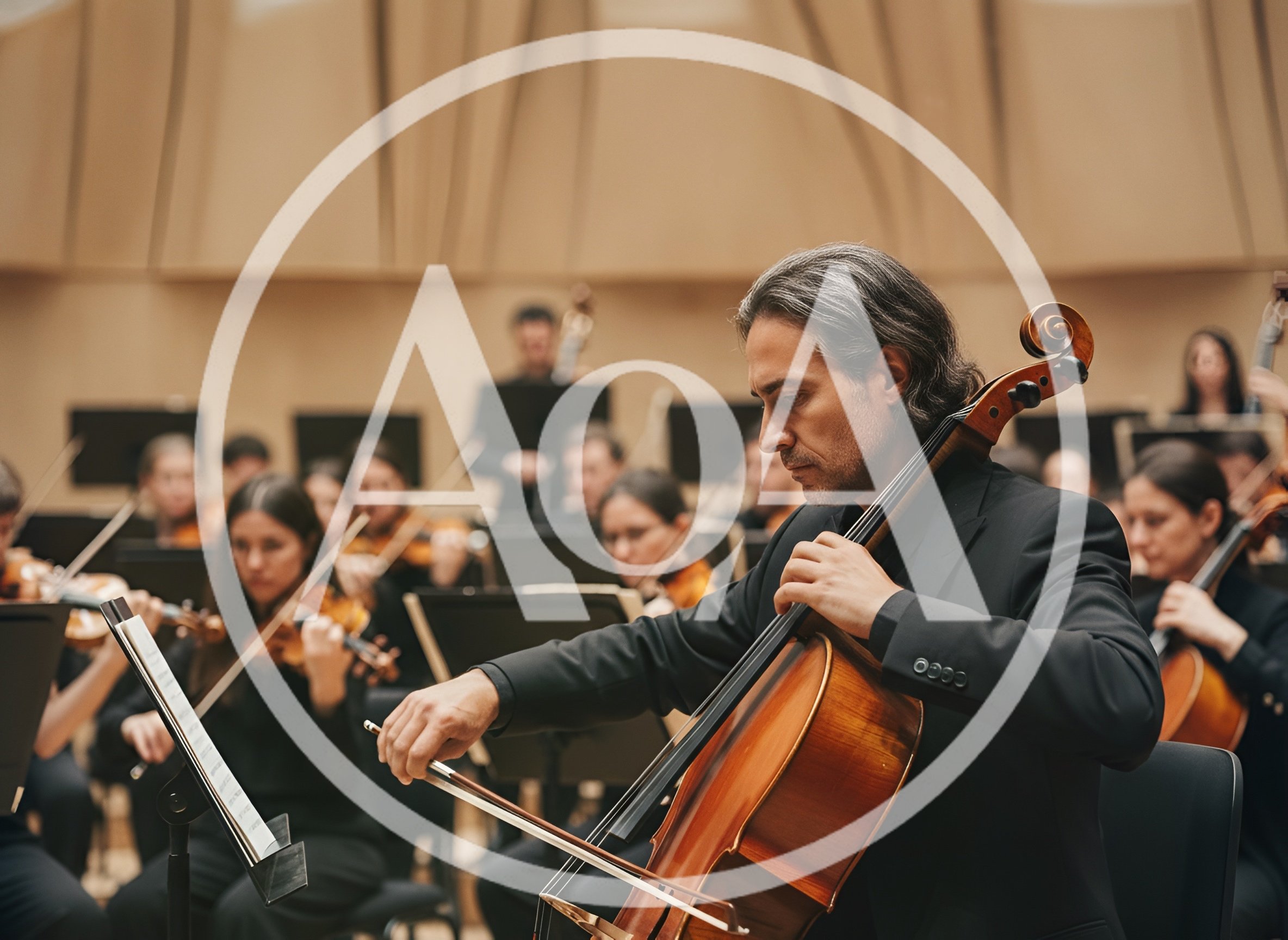 Professional Cellist Performing In A Symphony Orchestra