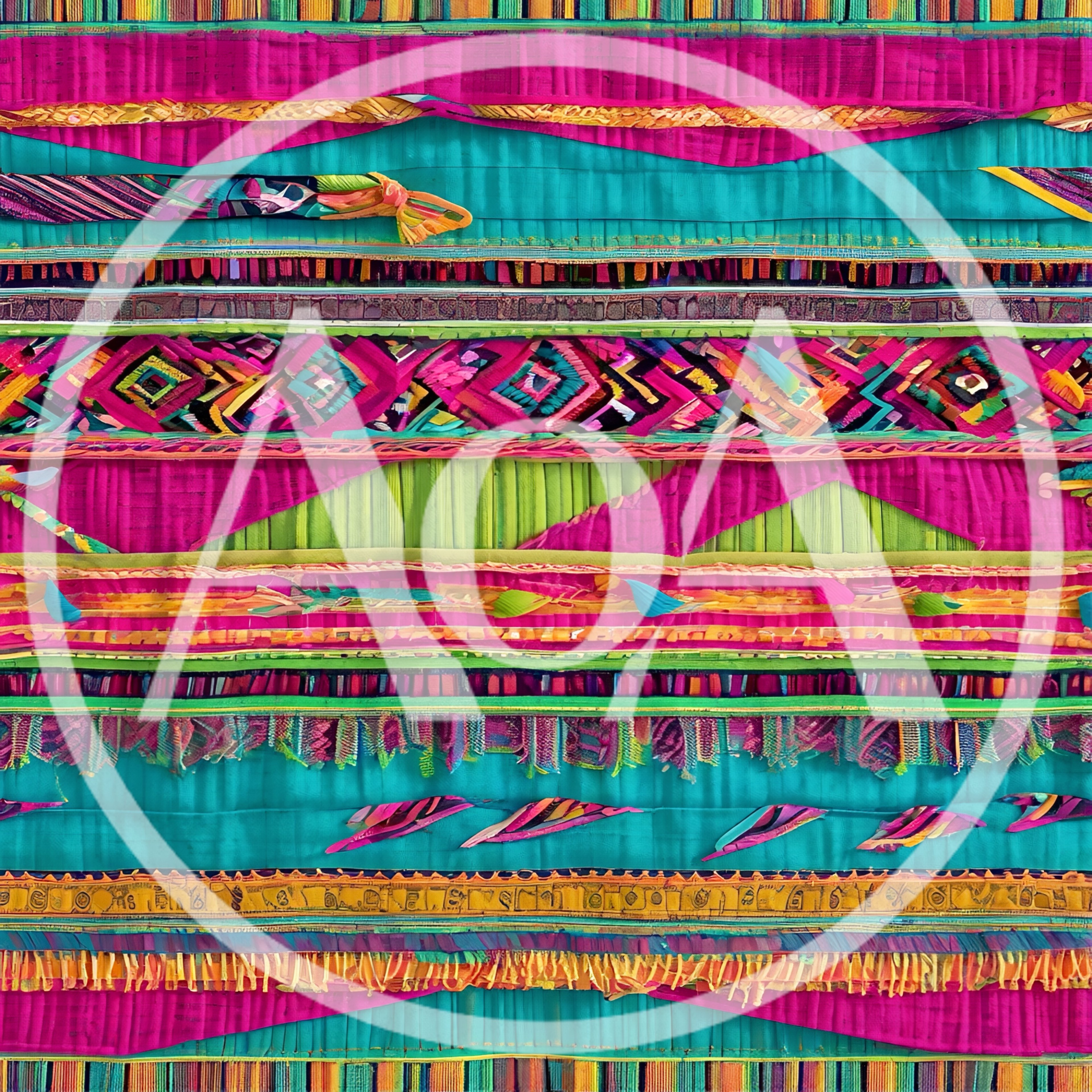 Vibrant Mexican Textile Pattern With Geometric Embroidery