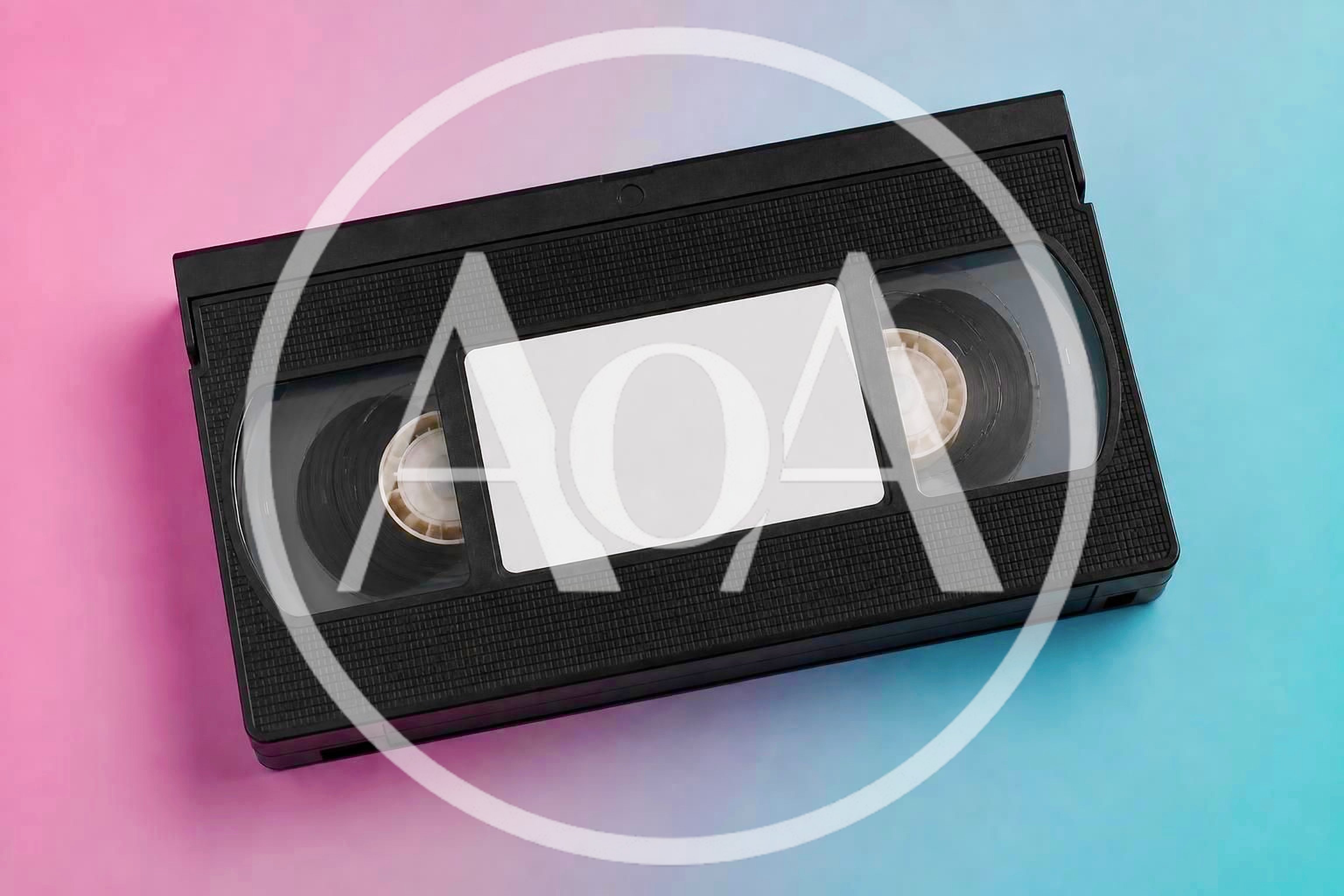 Black VHS Videocassette Tape On Gradient Background