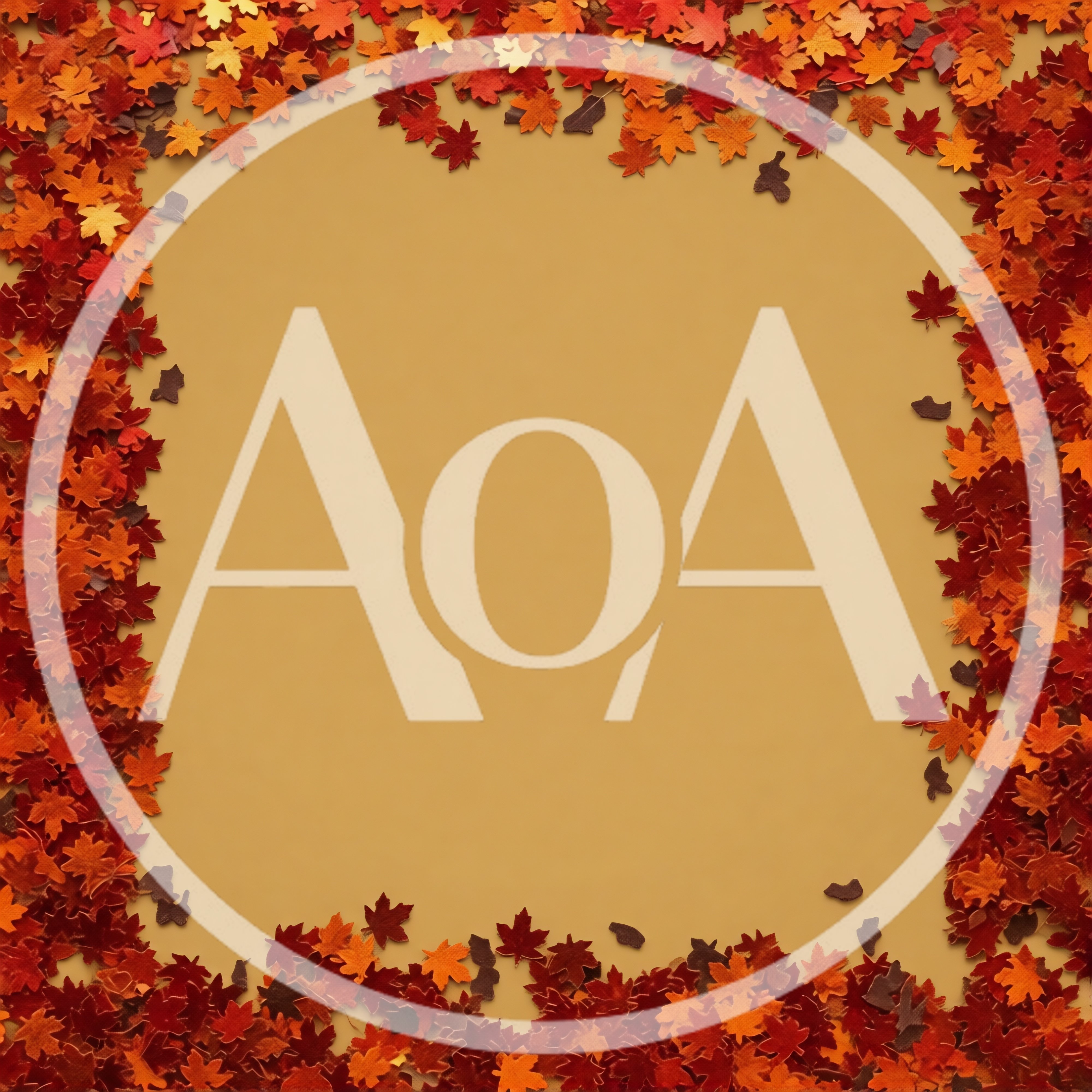 Autumn Maple Leaf Border Frame on Beige Background