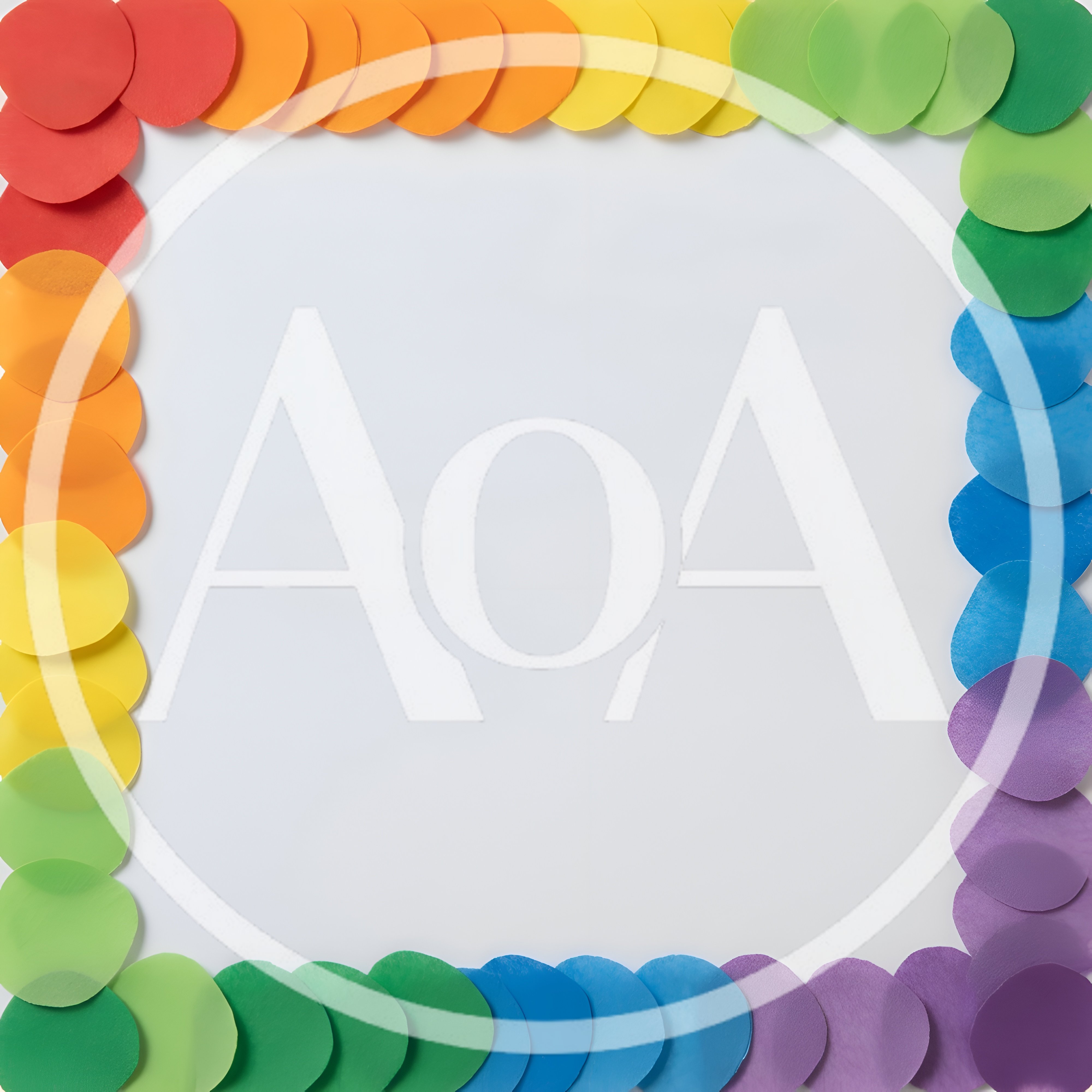 Colorful Paper Circle Border Frame on White Background