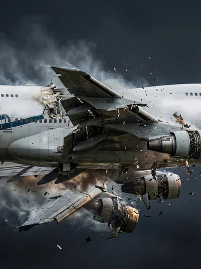 Catastrophic Mid Air Collision Of Two Large Passenger Jets