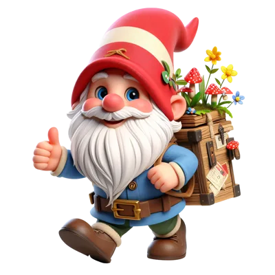 3D Cartoon Garden Gnome Giving A Thumbs Up