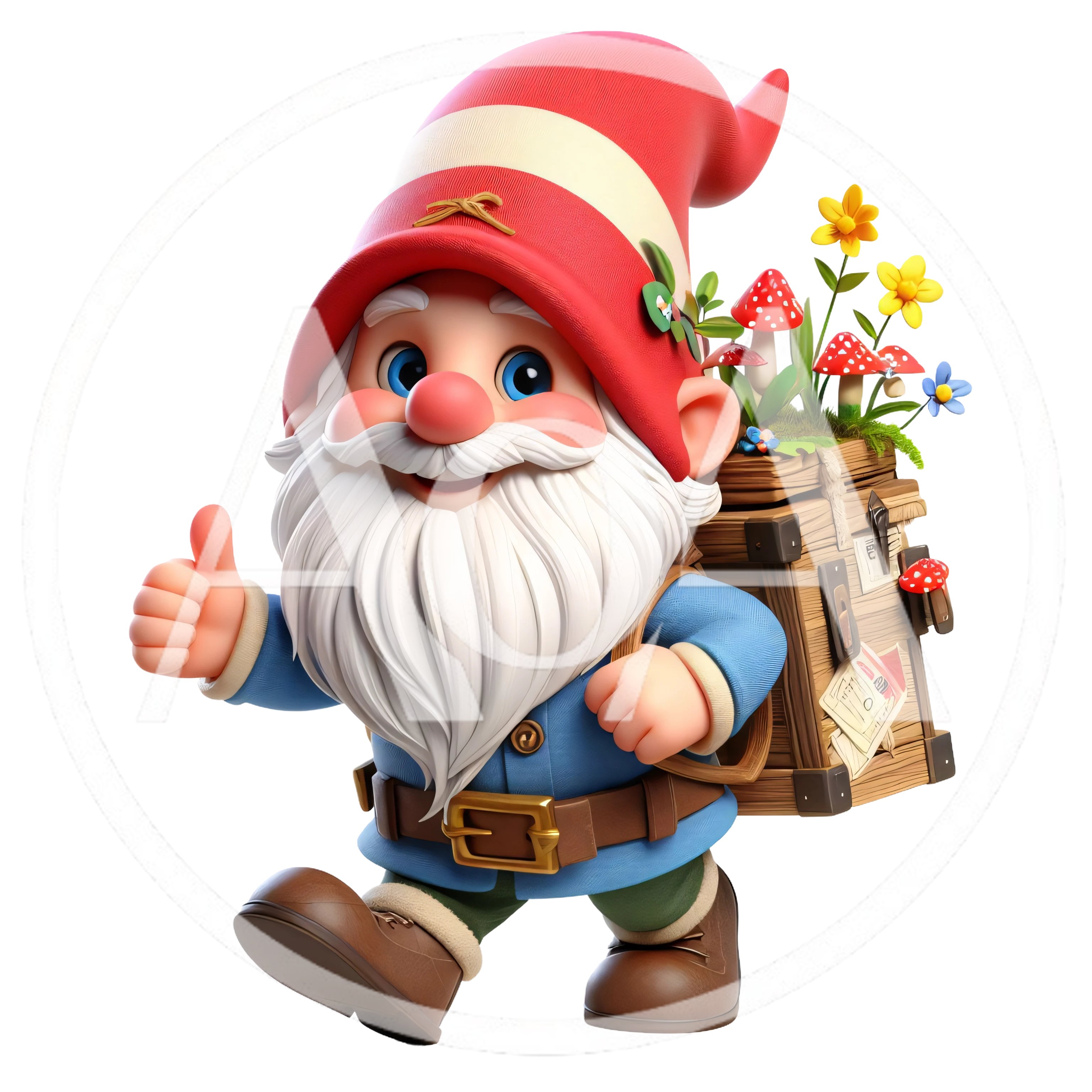 3D Cartoon Garden Gnome Giving A Thumbs Up