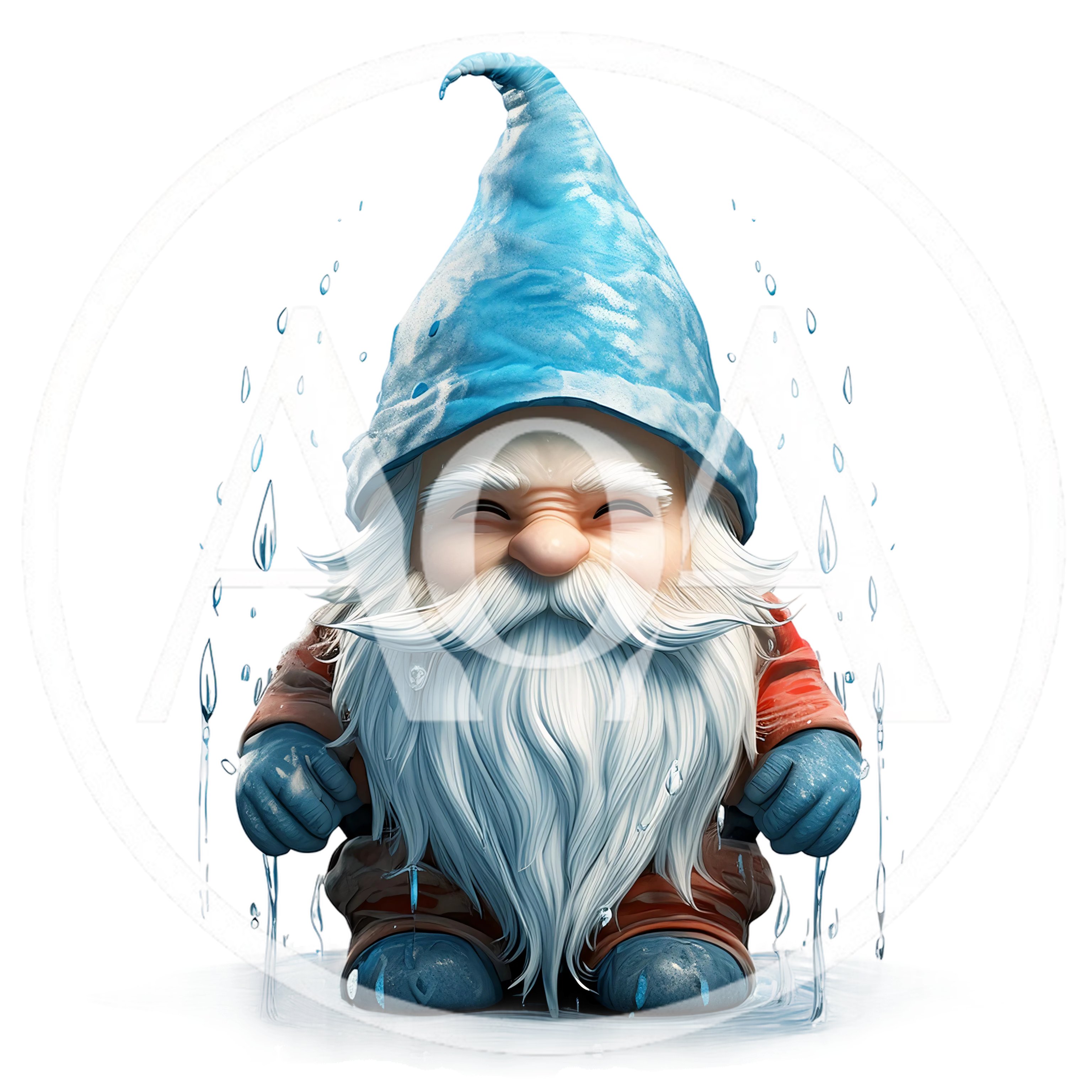 Cute Garden Gnome Standing In The Rain
