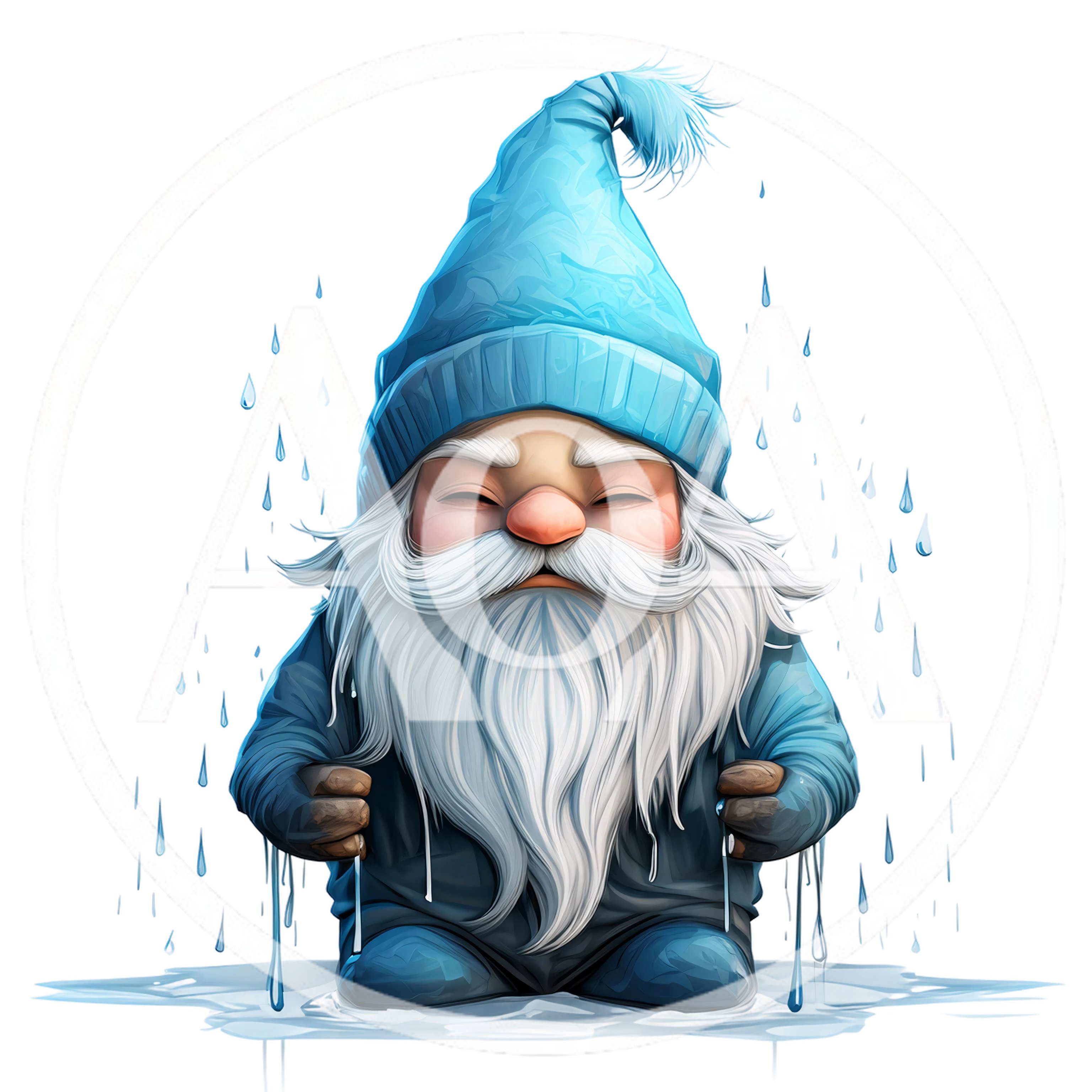 Cute Gnome Standing In The Rain