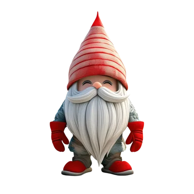 3D Rendered Garden Gnome With Red Hat