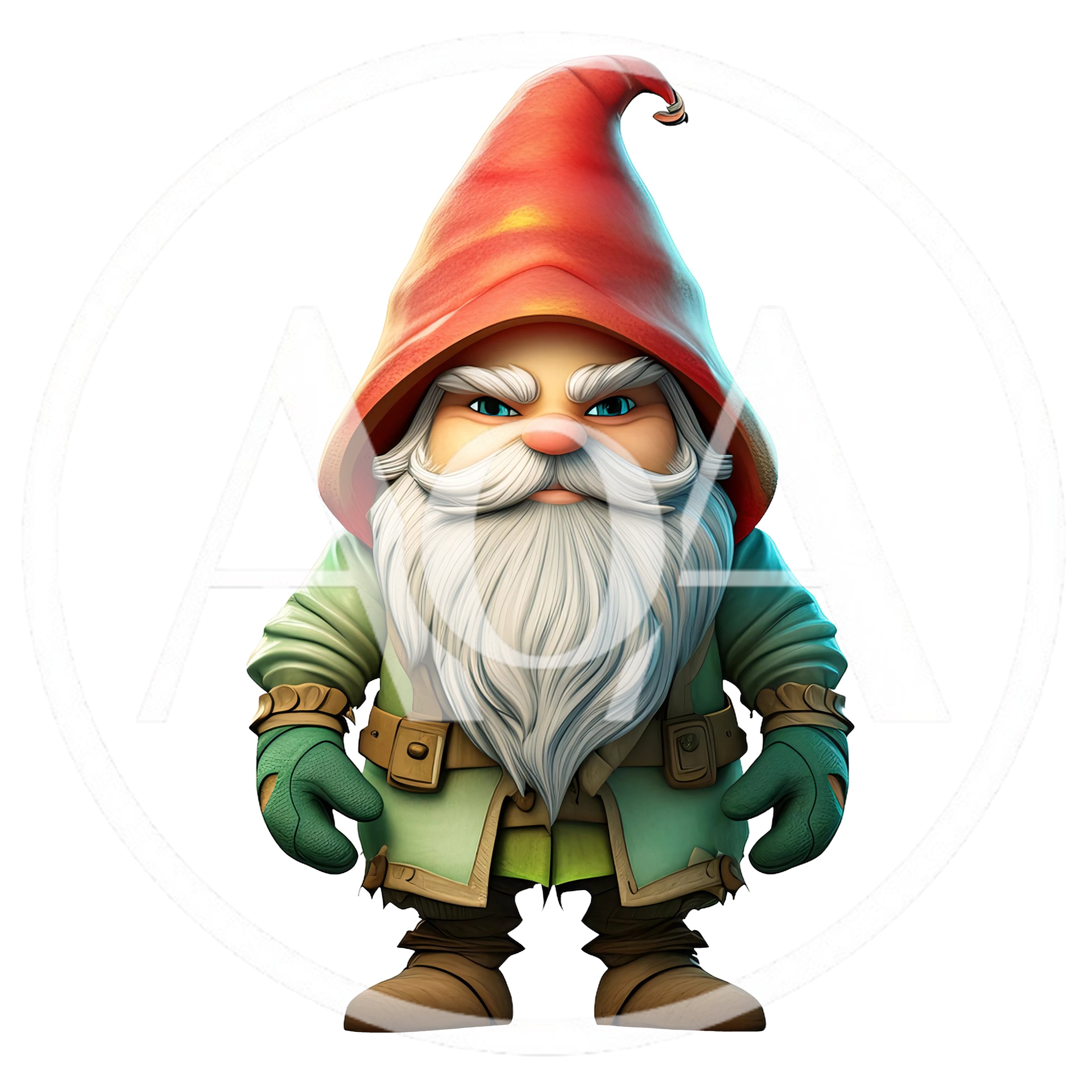 3D Rendered Garden Gnome With Red Hat
