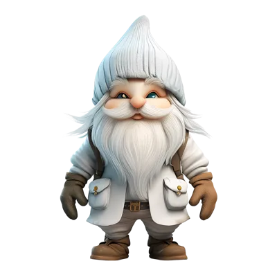 3D Render Of A Cute Winter Gnome Character