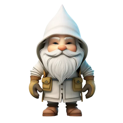 3D Rendered Cartoon Gnome In Winter Gear