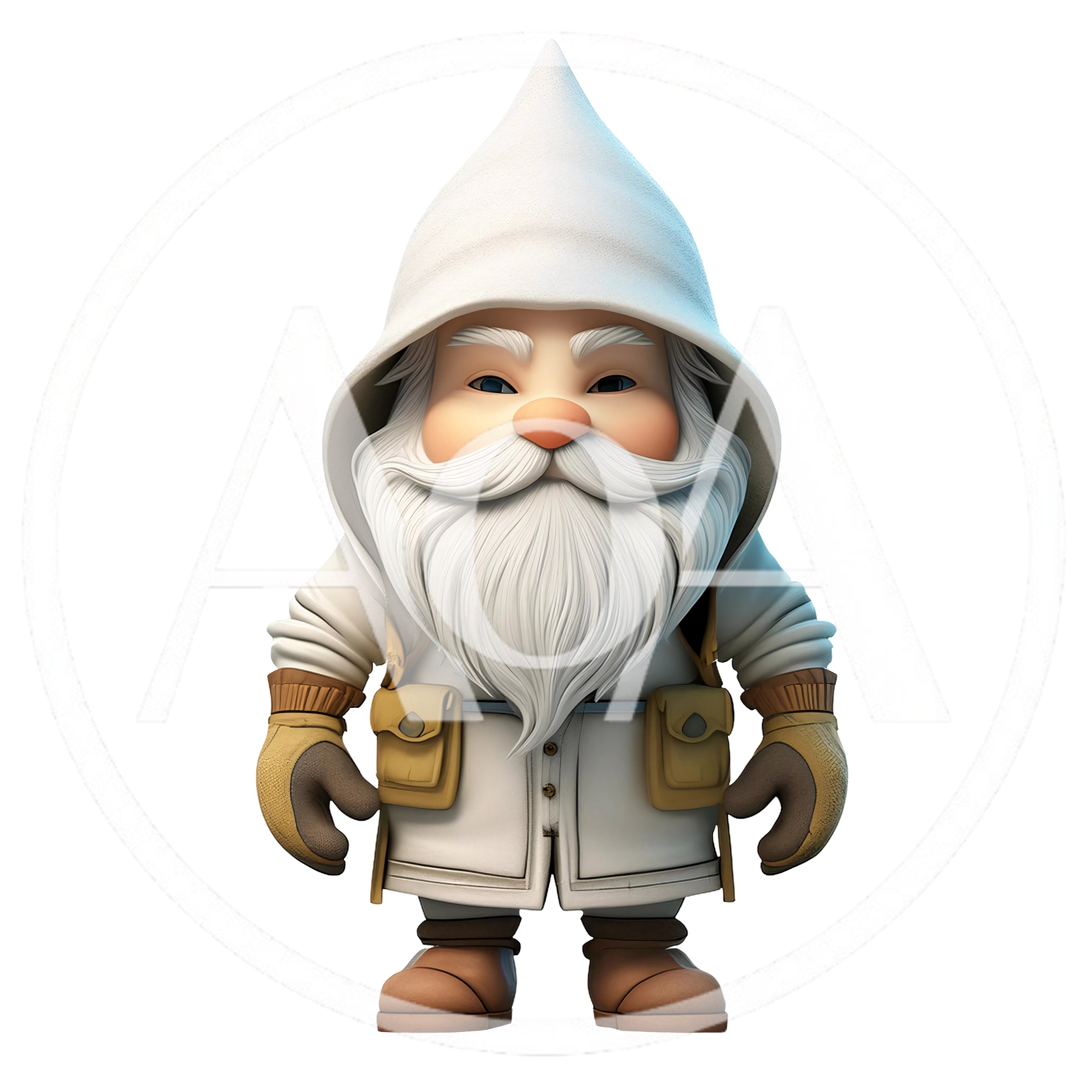 3D Rendered Cartoon Gnome In Winter Gear