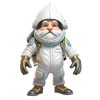 Astronaut Gnome Character In White Space Suit