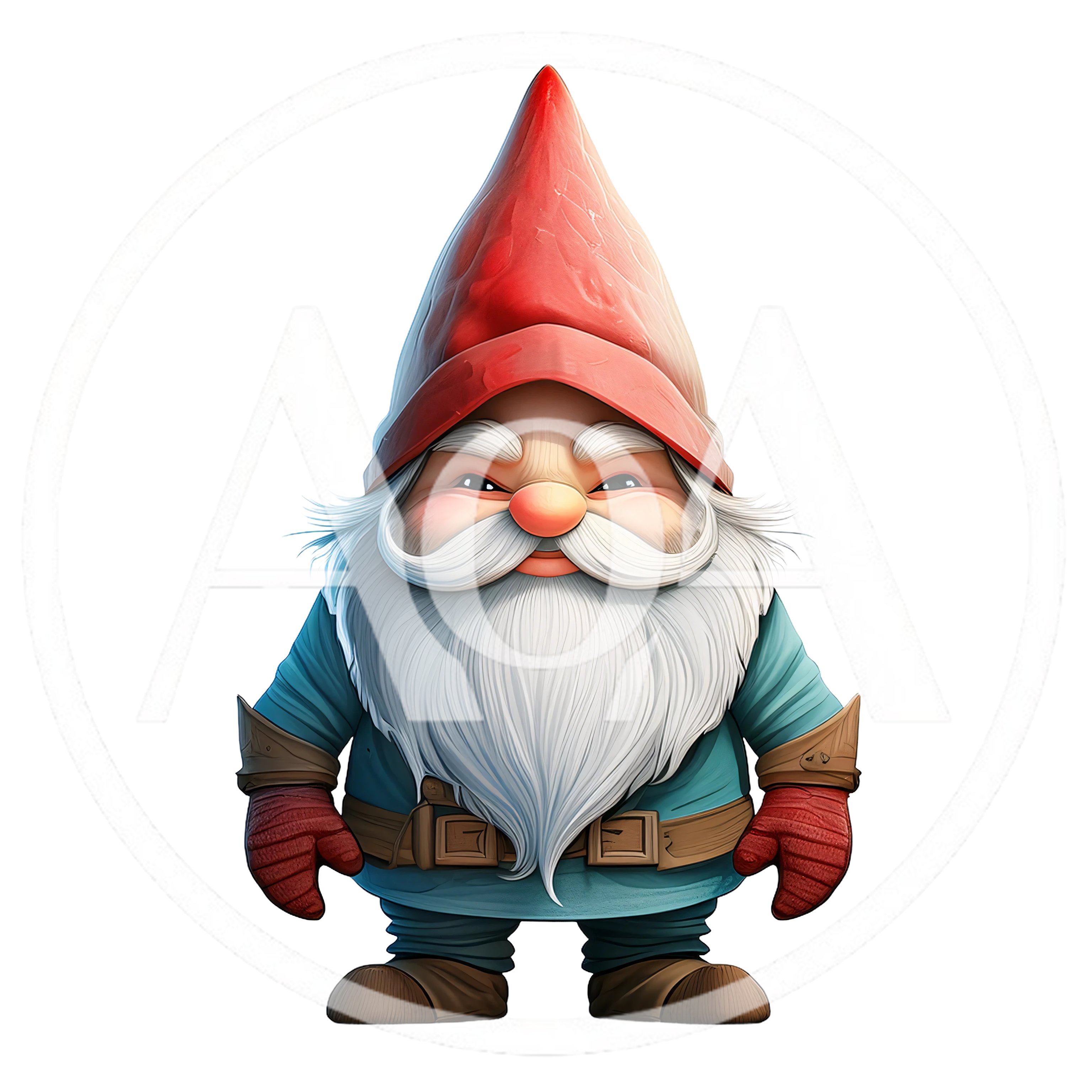 Cute Garden Gnome With Red Hat And White Beard