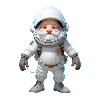 Santa Claus Dressed As An Astronaut In Space Suit