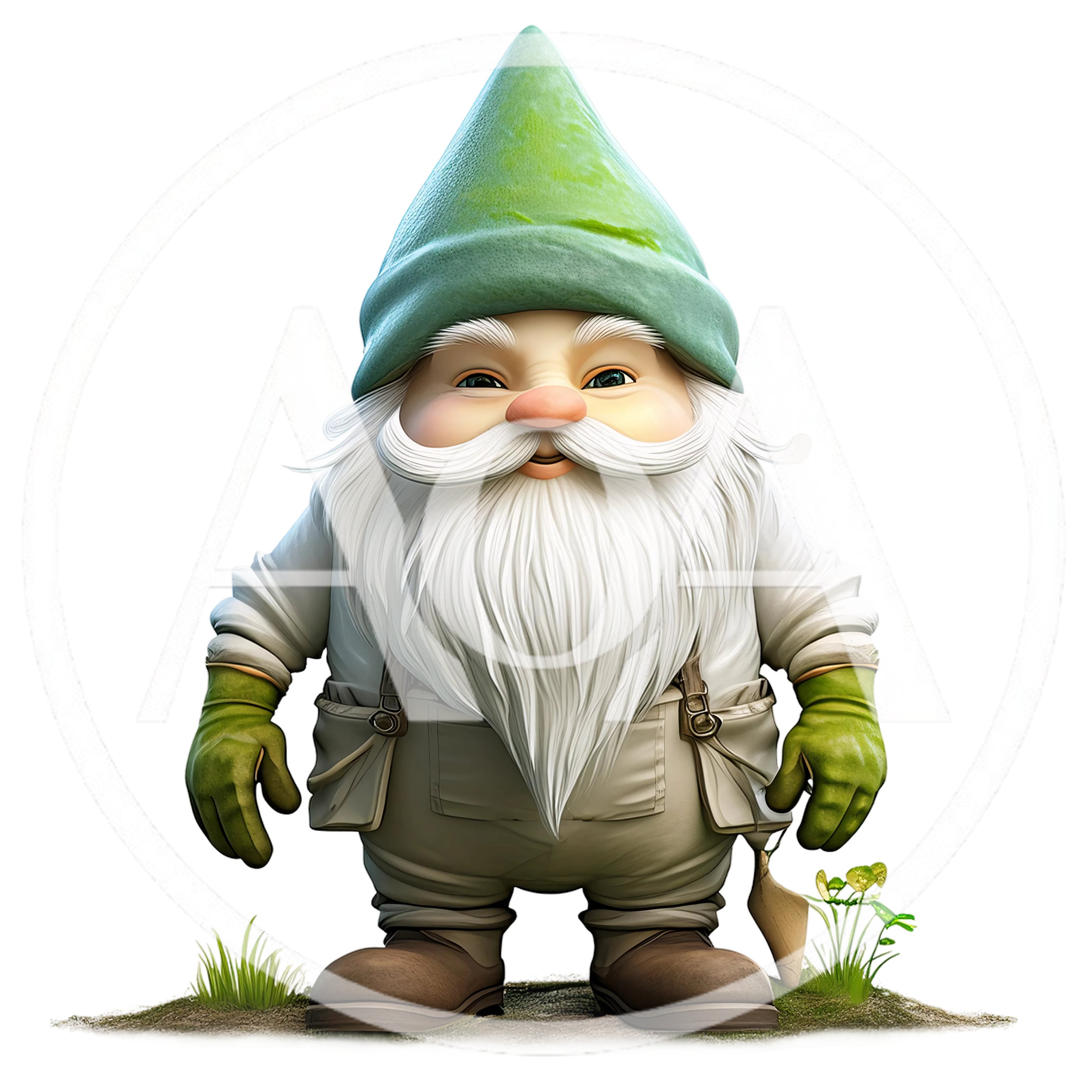 Cute Garden Gnome Standing On Grass