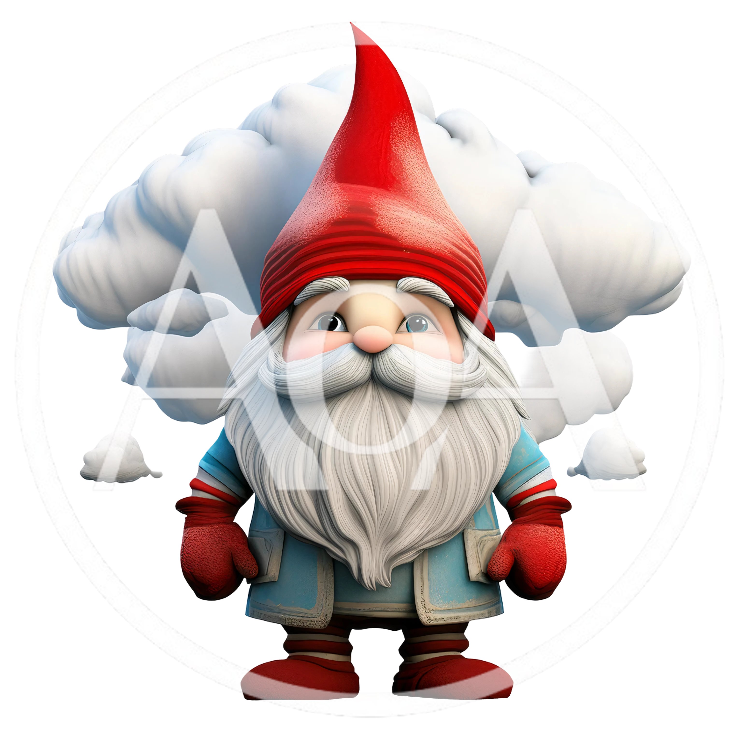 Cute Garden Gnome With Red Hat And White Beard