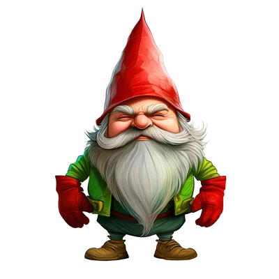 Garden Gnome With Red Hat And Green Jacket