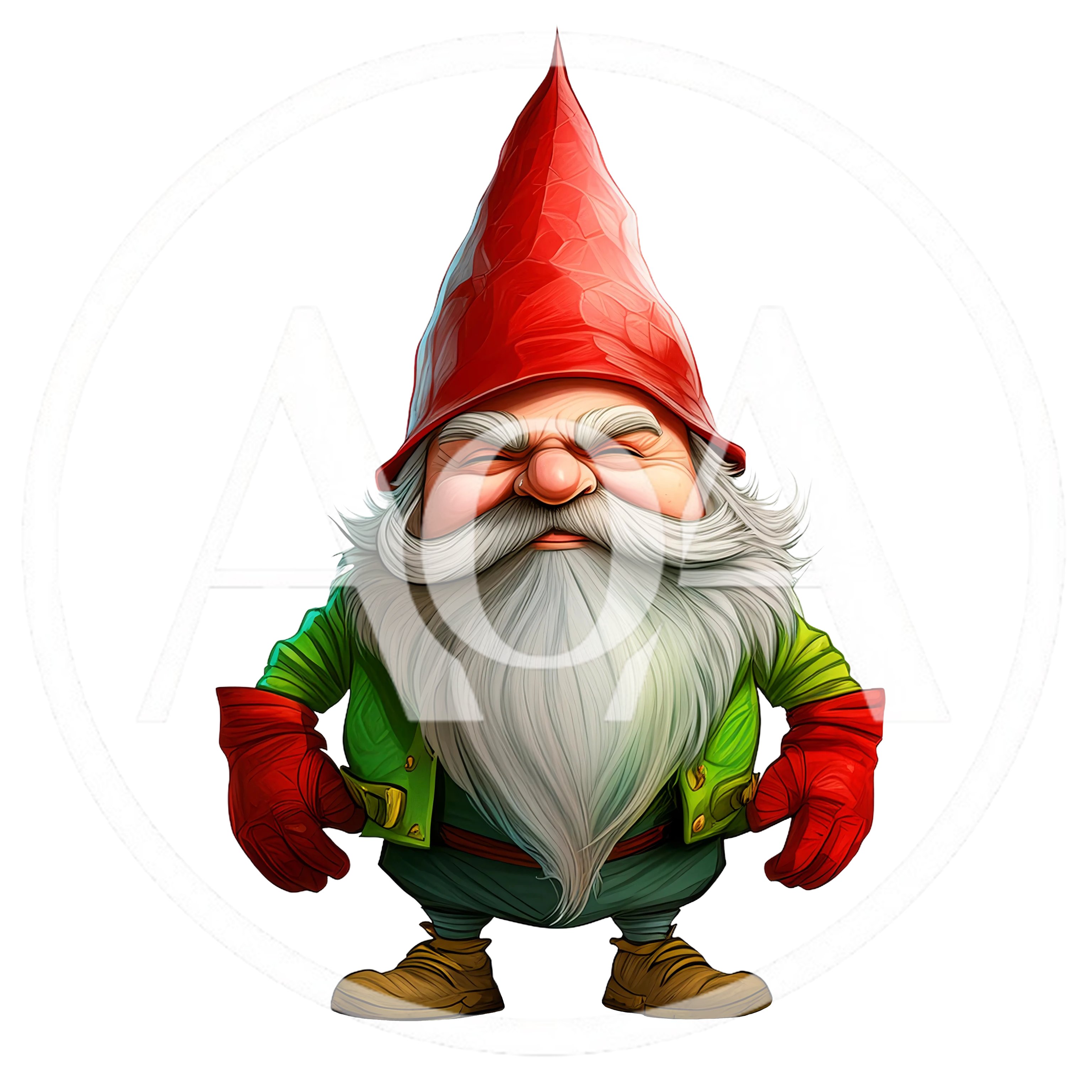 Garden Gnome With Red Hat And Green Jacket