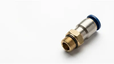 Pneumatic Push To Connect Fitting On White Background