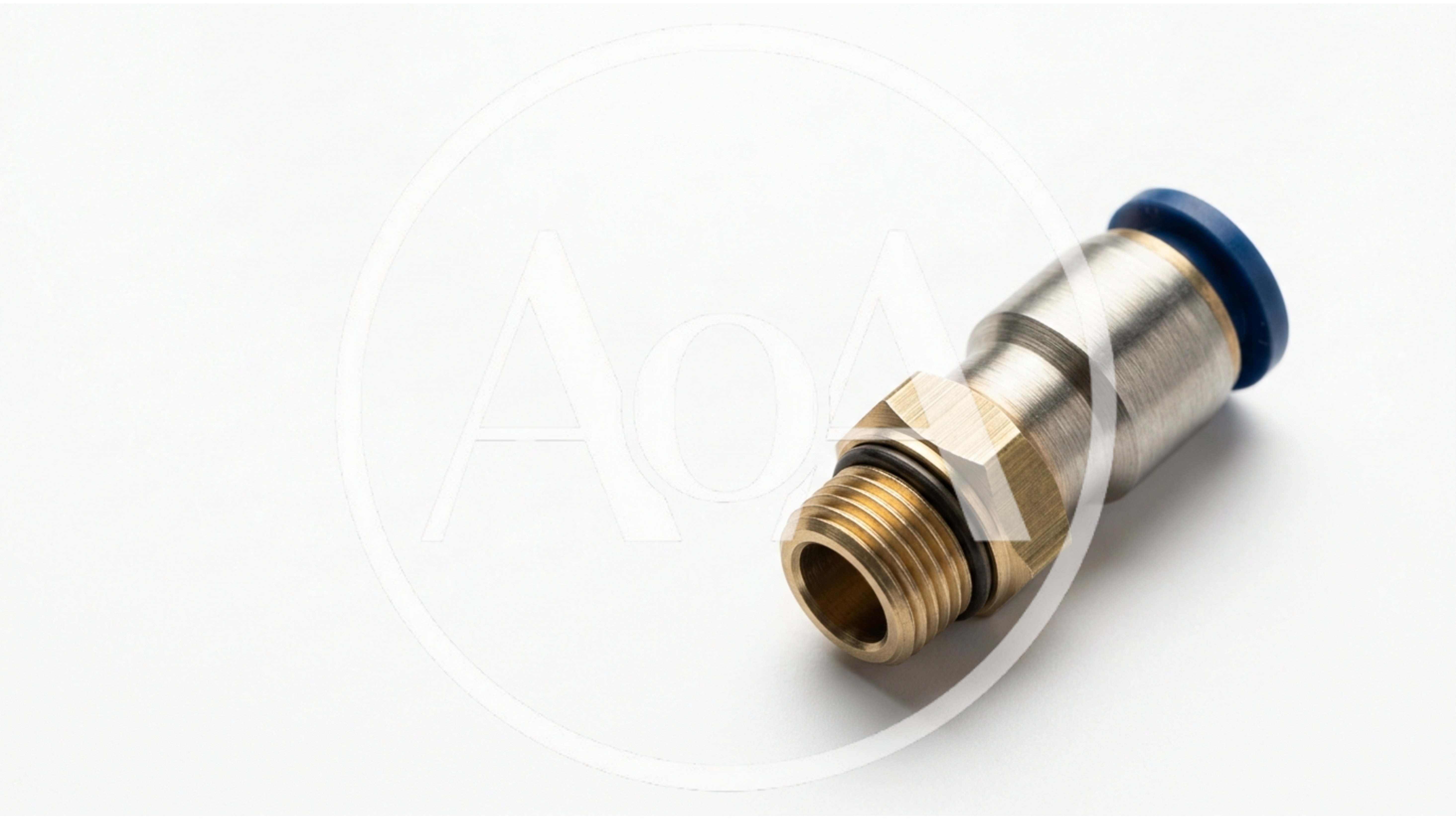 Pneumatic Push To Connect Fitting On White Background