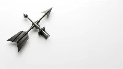 Metal Weather Vane Arrow On White Background