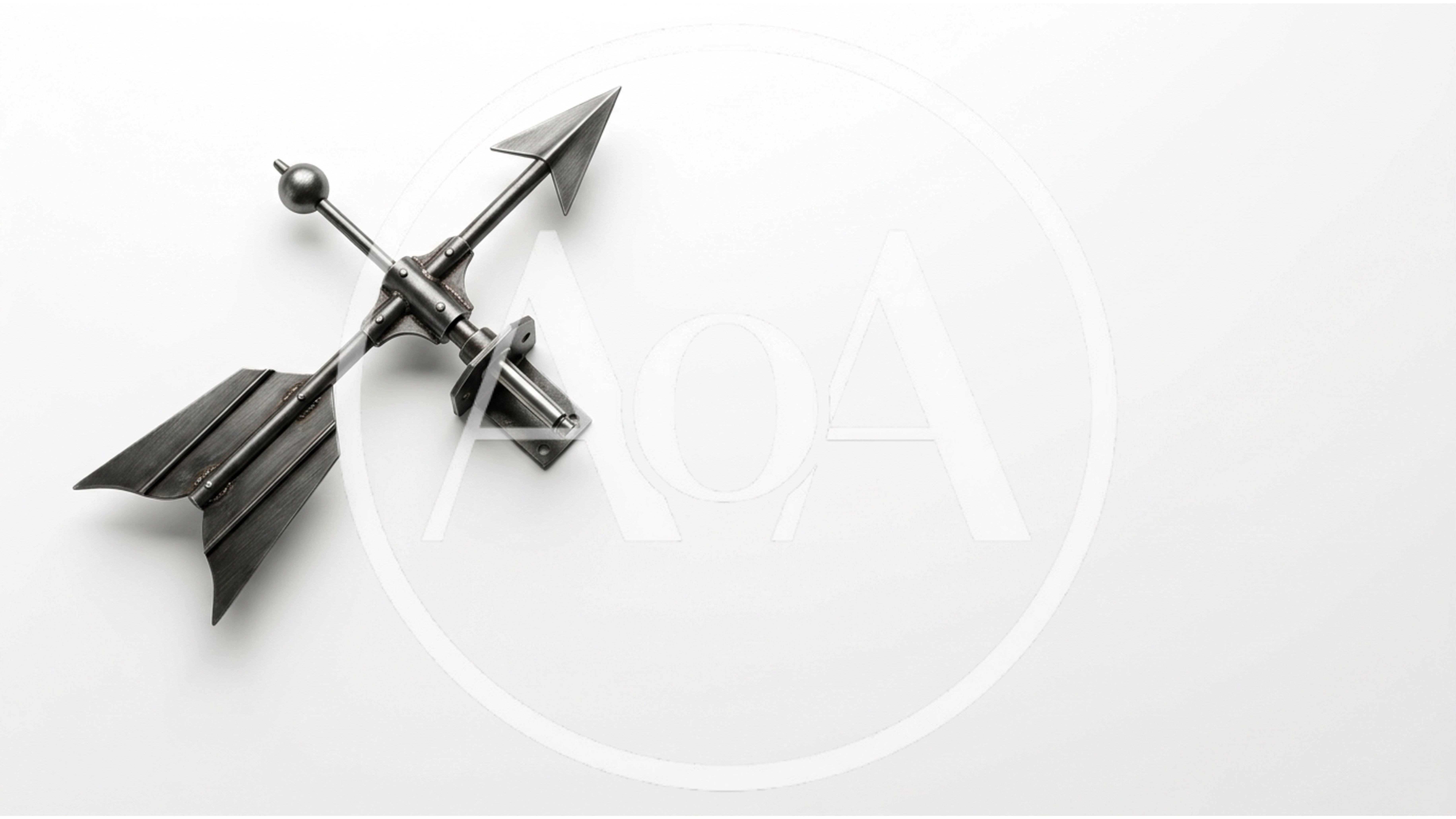 Metal Weather Vane Arrow On White Background