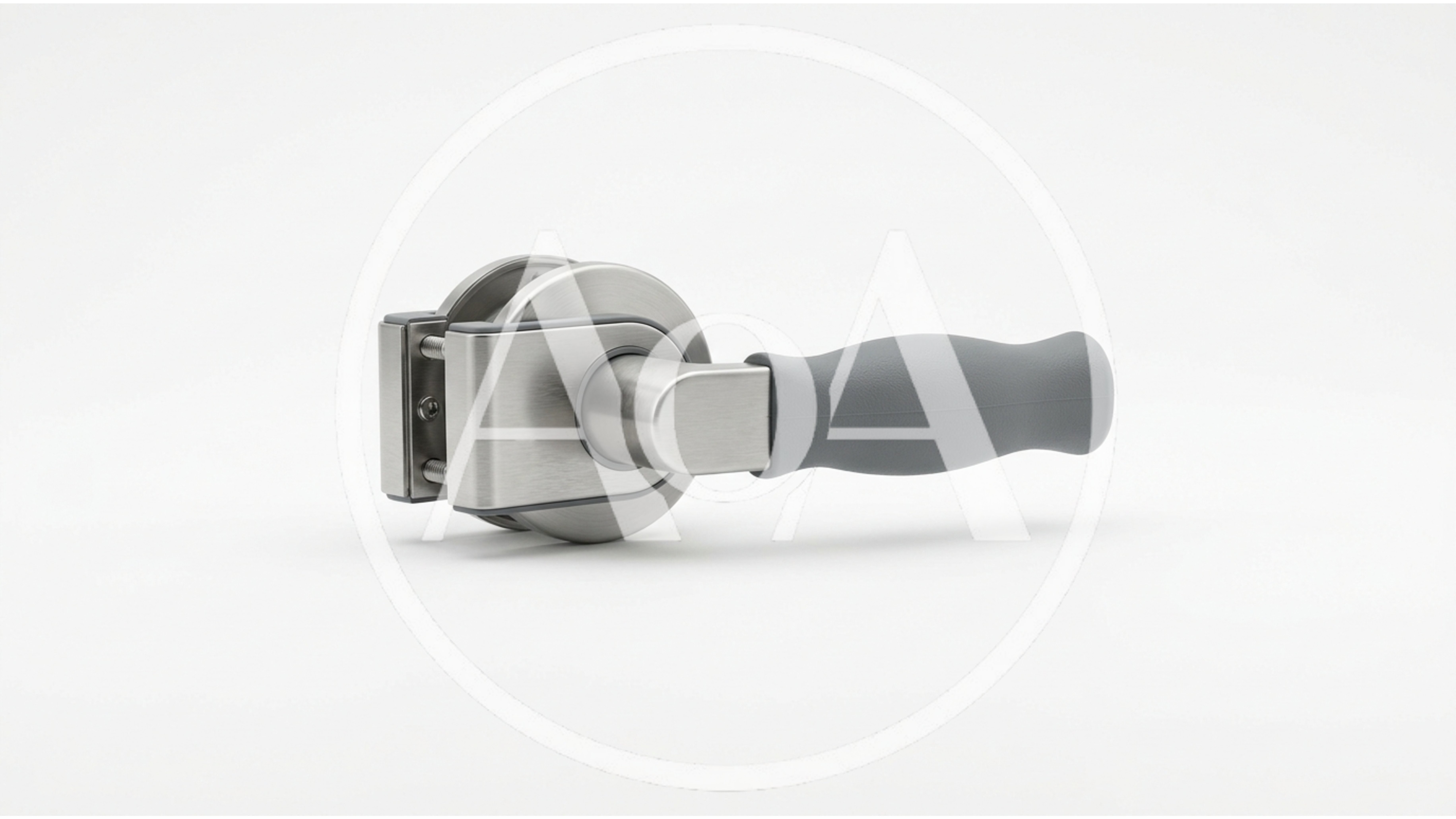 Modern Brushed Metal Door Handle With Grey Grip