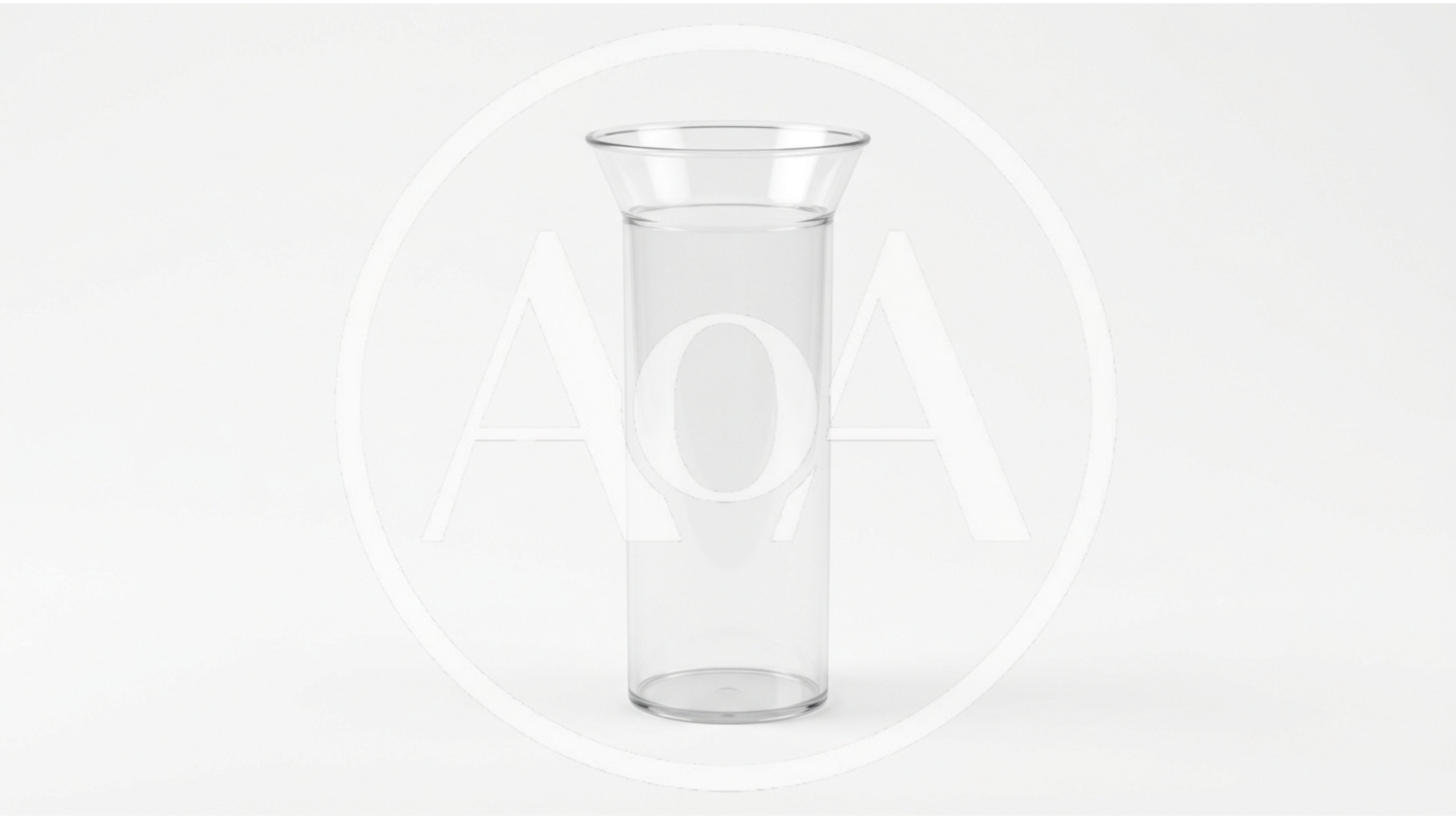 Clear Plastic Cylinder Vase On White Background