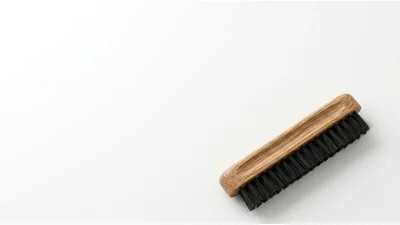 Wooden Shoe Brush With Black Bristles