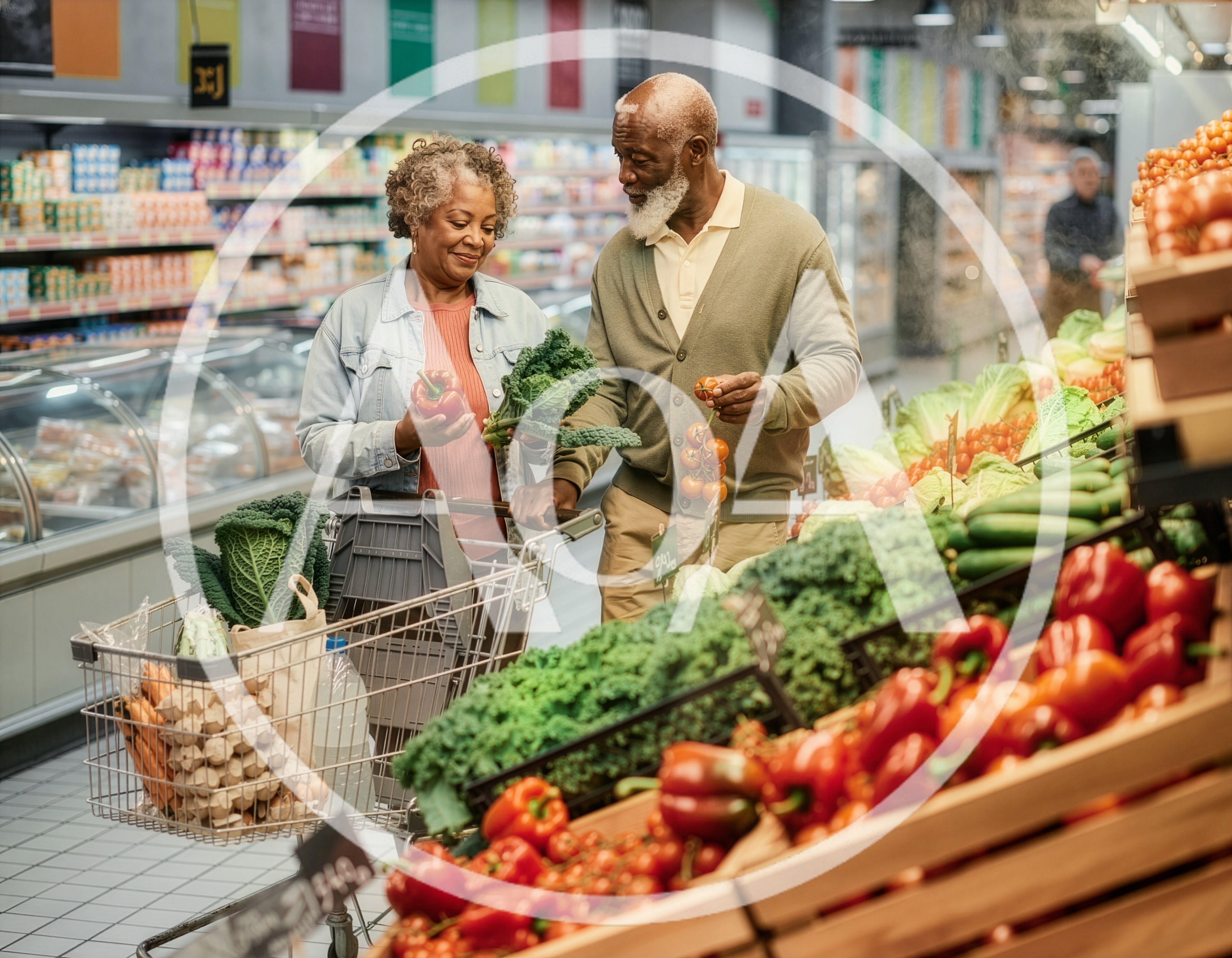 Senior Couple Shopping for Fresh Produce in Supermarket