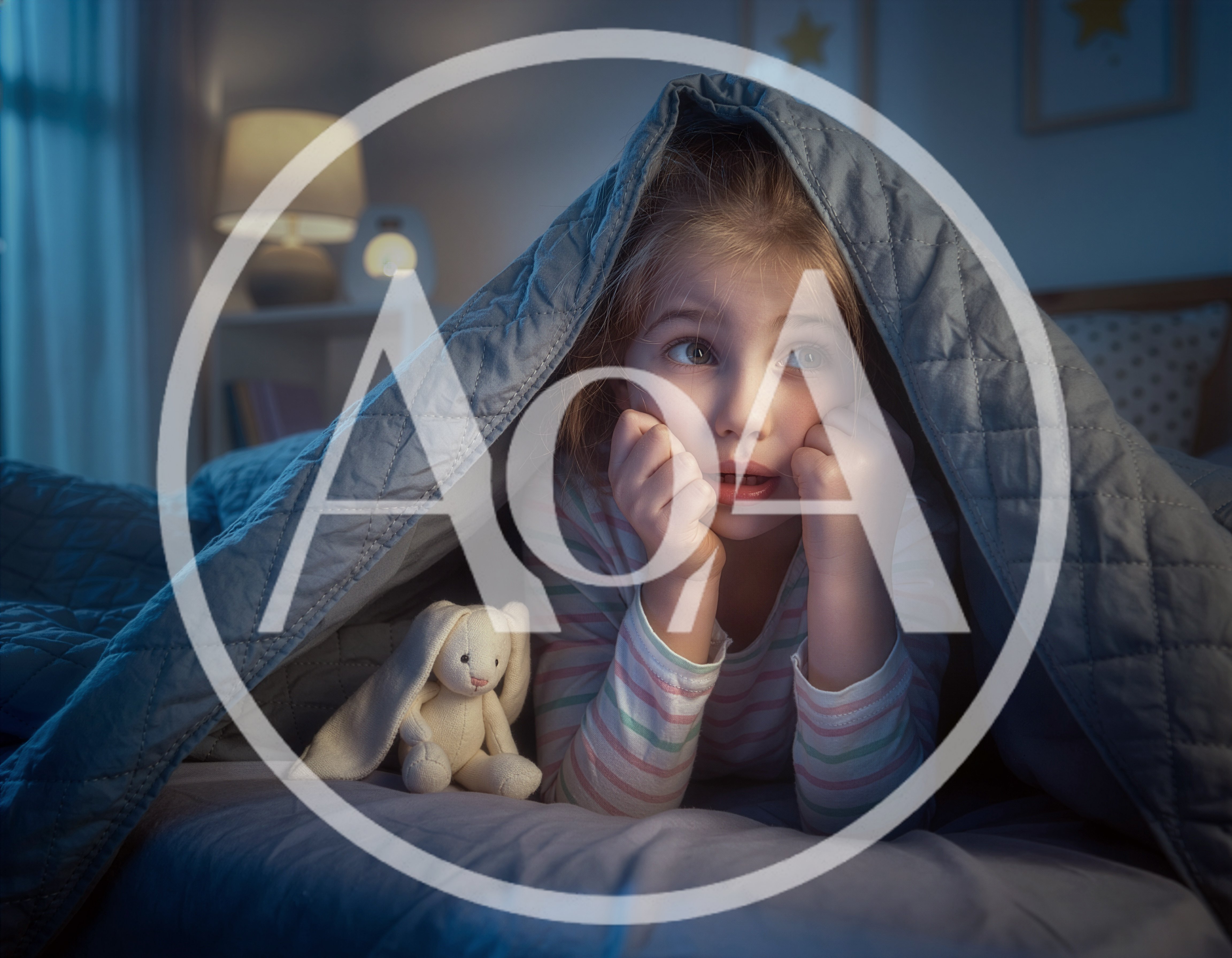 Young Girl Hiding Under Blanket With Stuffed Animal