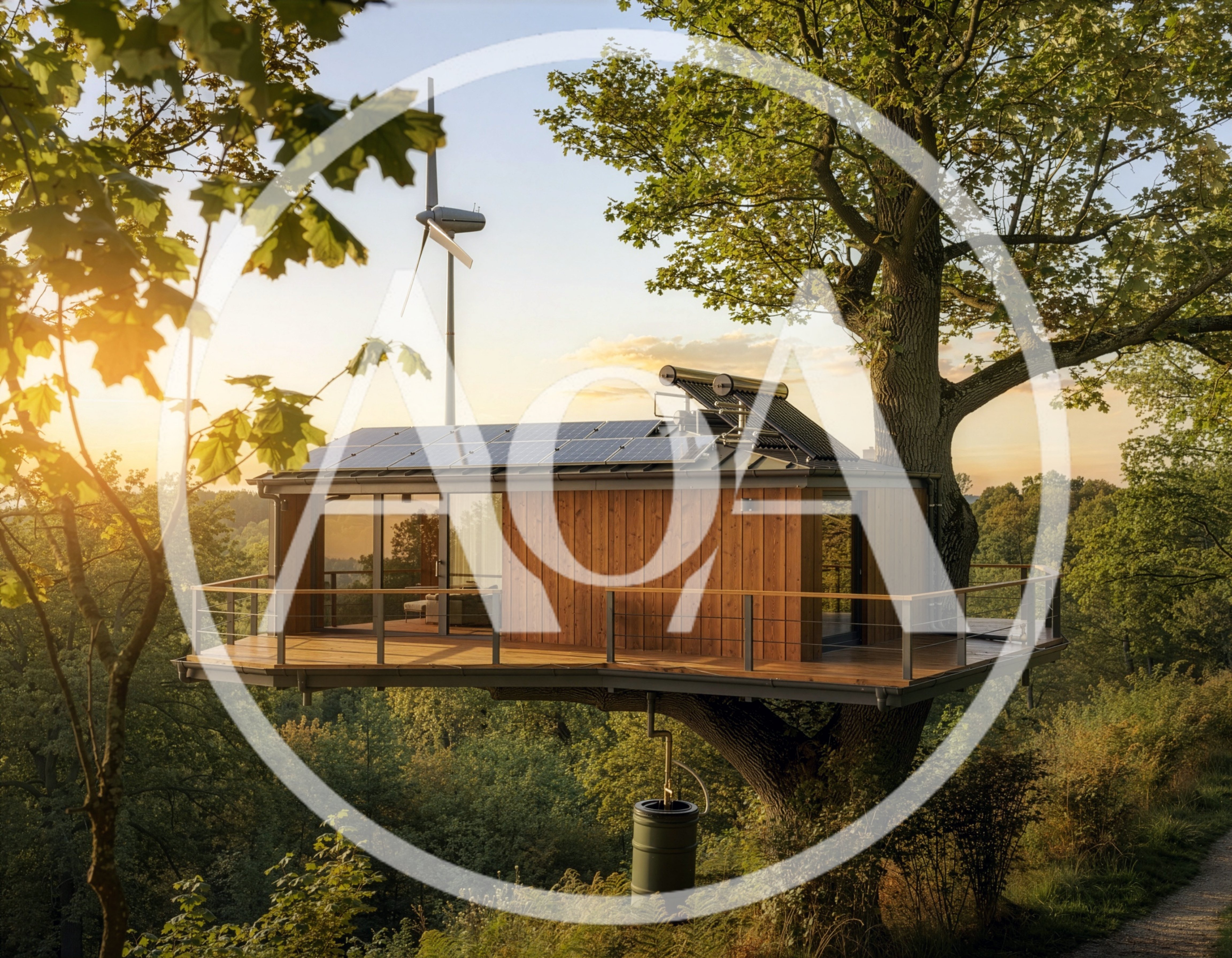 Modern Sustainable Treehouse Cabin With Renewable Energy Systems