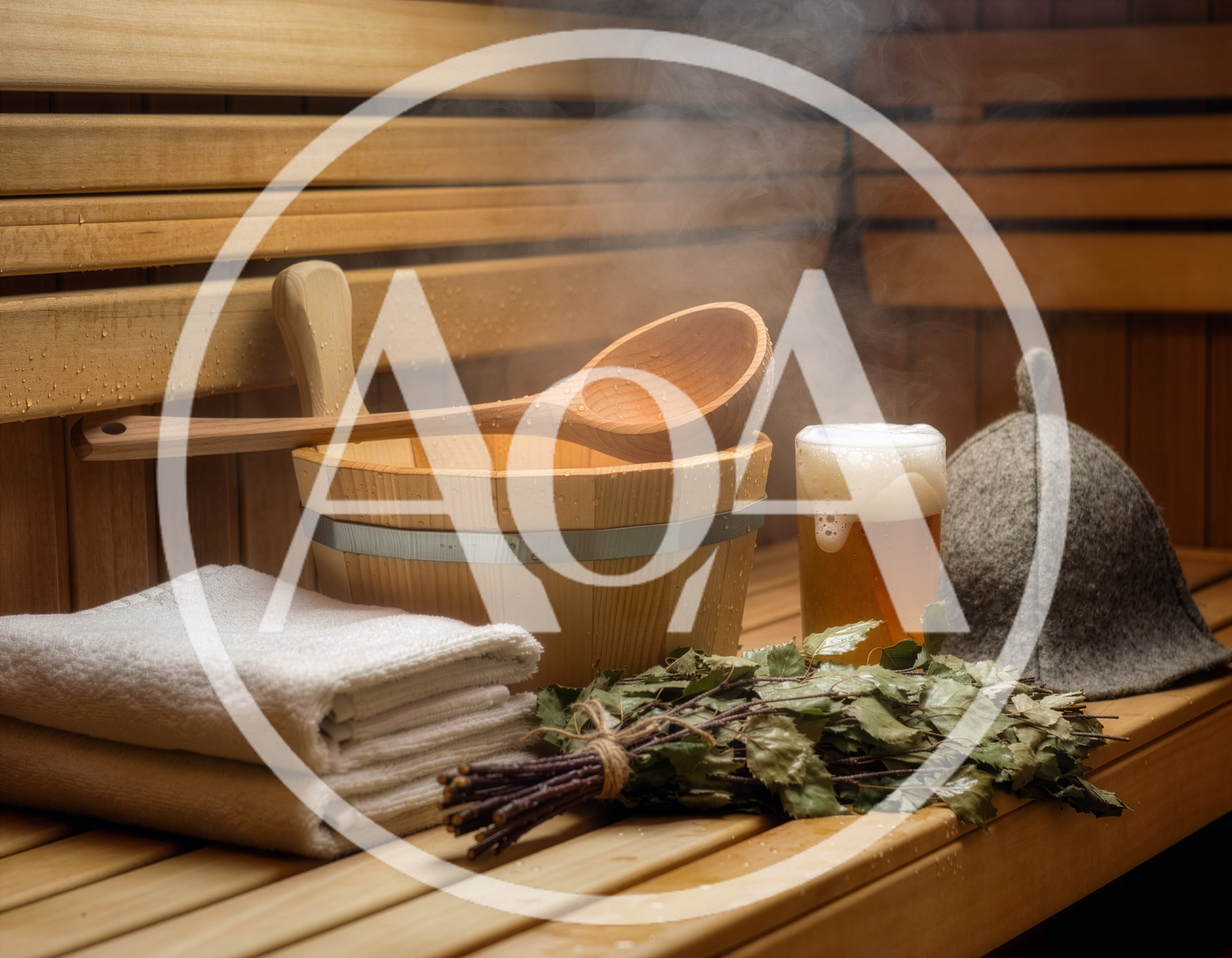 Sauna Accessories With Beer And Birch Whisk