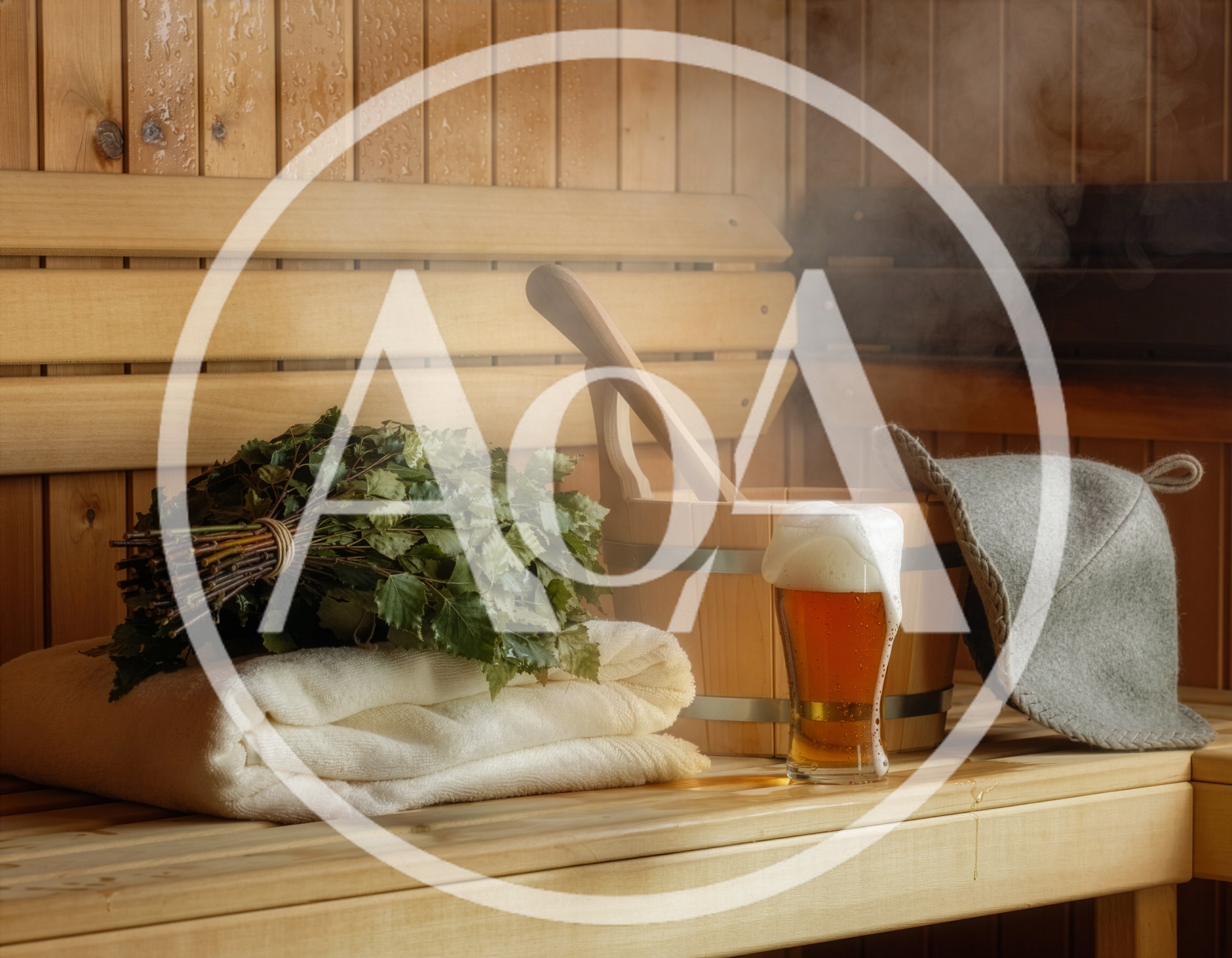 Sauna Accessories With A Glass Of Beer