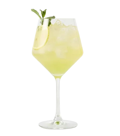 Refreshing Limoncello Spritz Cocktail In A Wine Glass