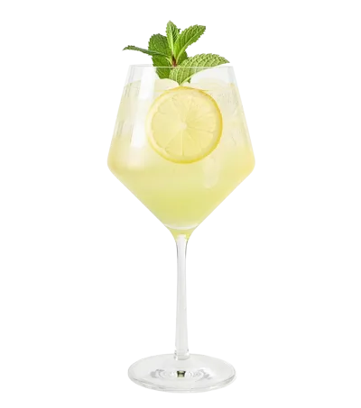 Refreshing Lemon Spritz Cocktail In A Wine Glass